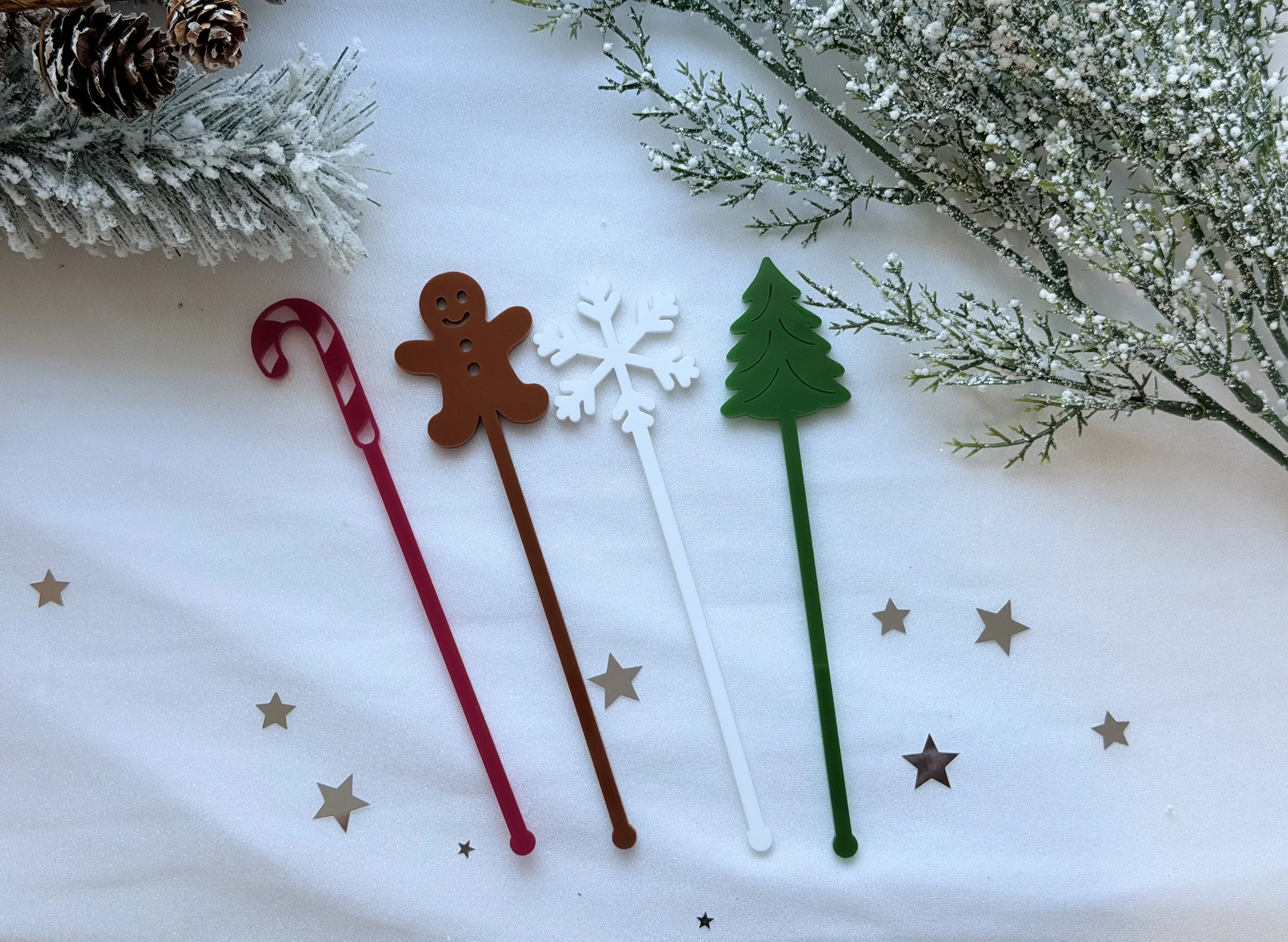 Festive Christmas Drink Stir Sticks | Holiday Cocktail Stirrers
