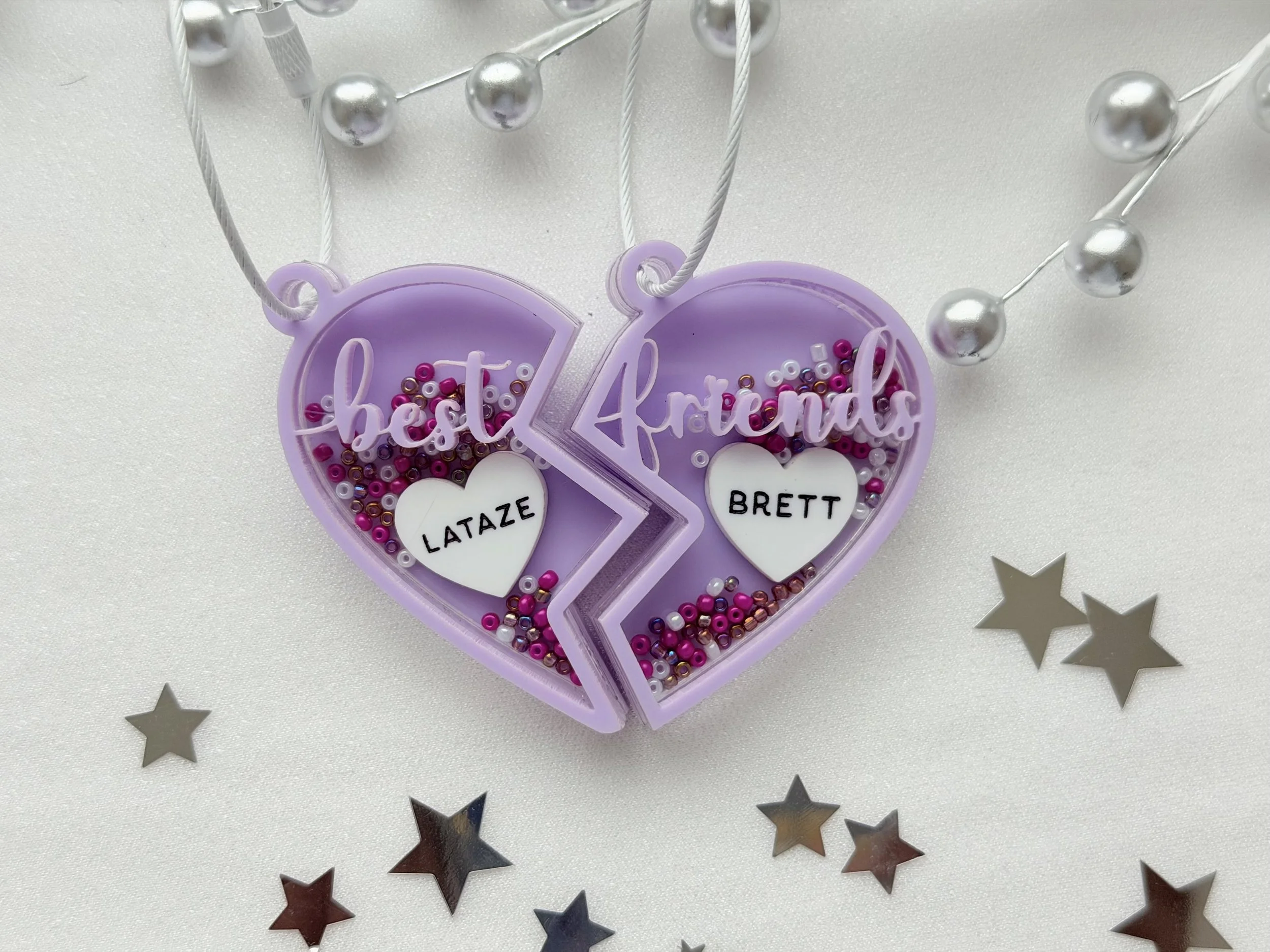 Best Friends Shaker Keychains or Bag Tags