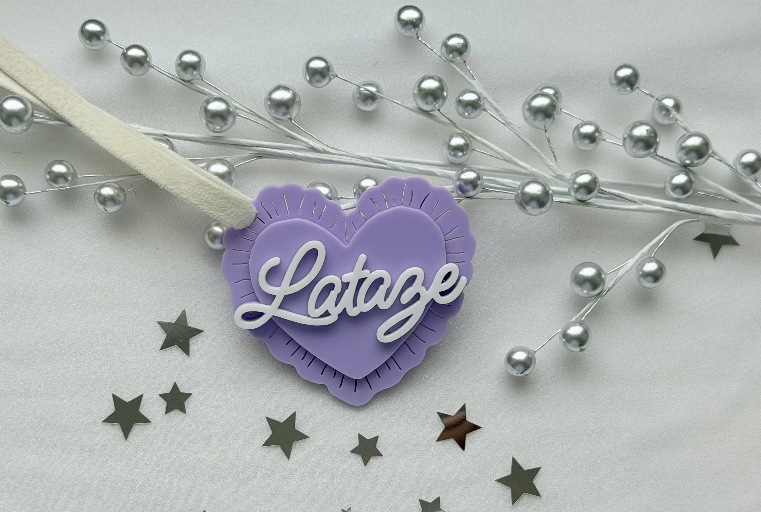 Ruffle Heart Name Tag