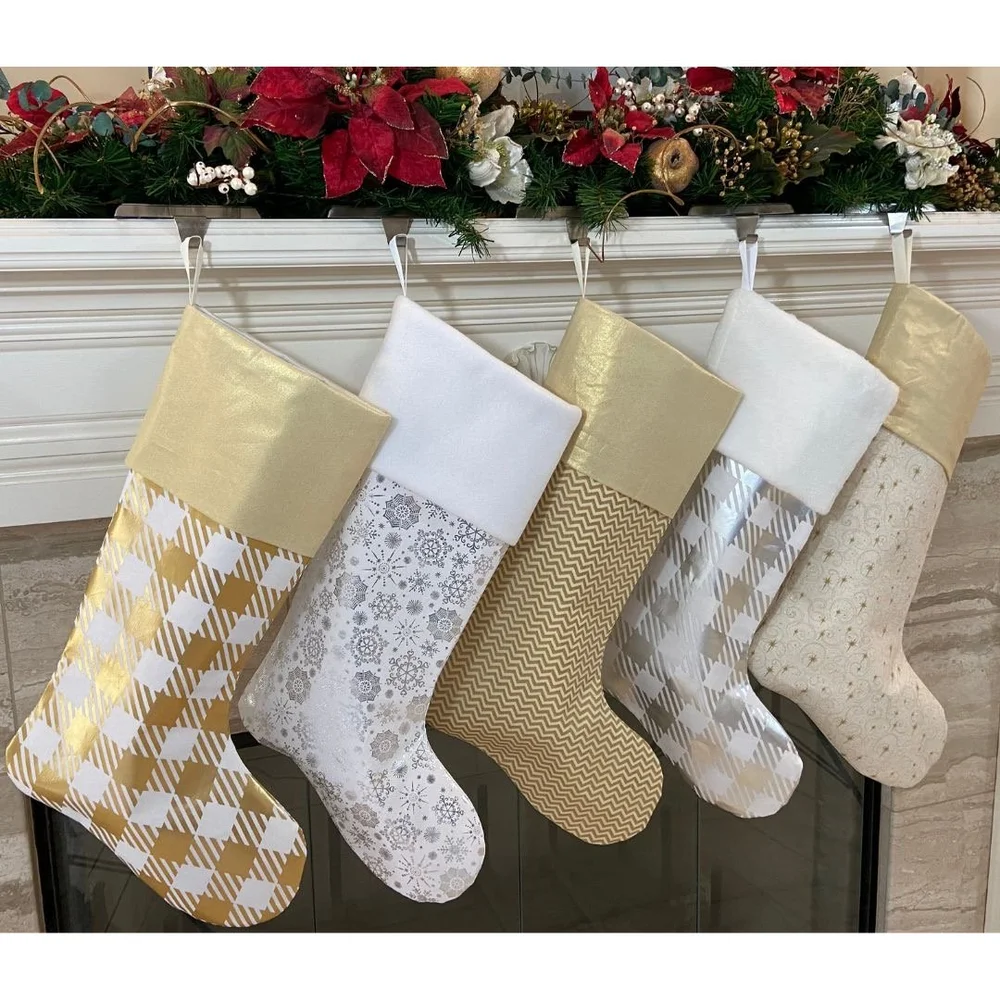 Christmas Stocking - Gold Chevron — Everyday Embellished, image size:1000x1000