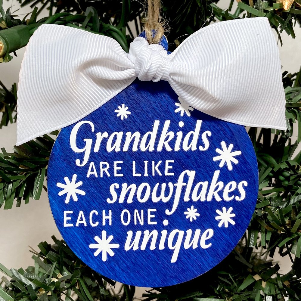 Grandkids are Like Snowflakes Each One Unique Christmas Ornament