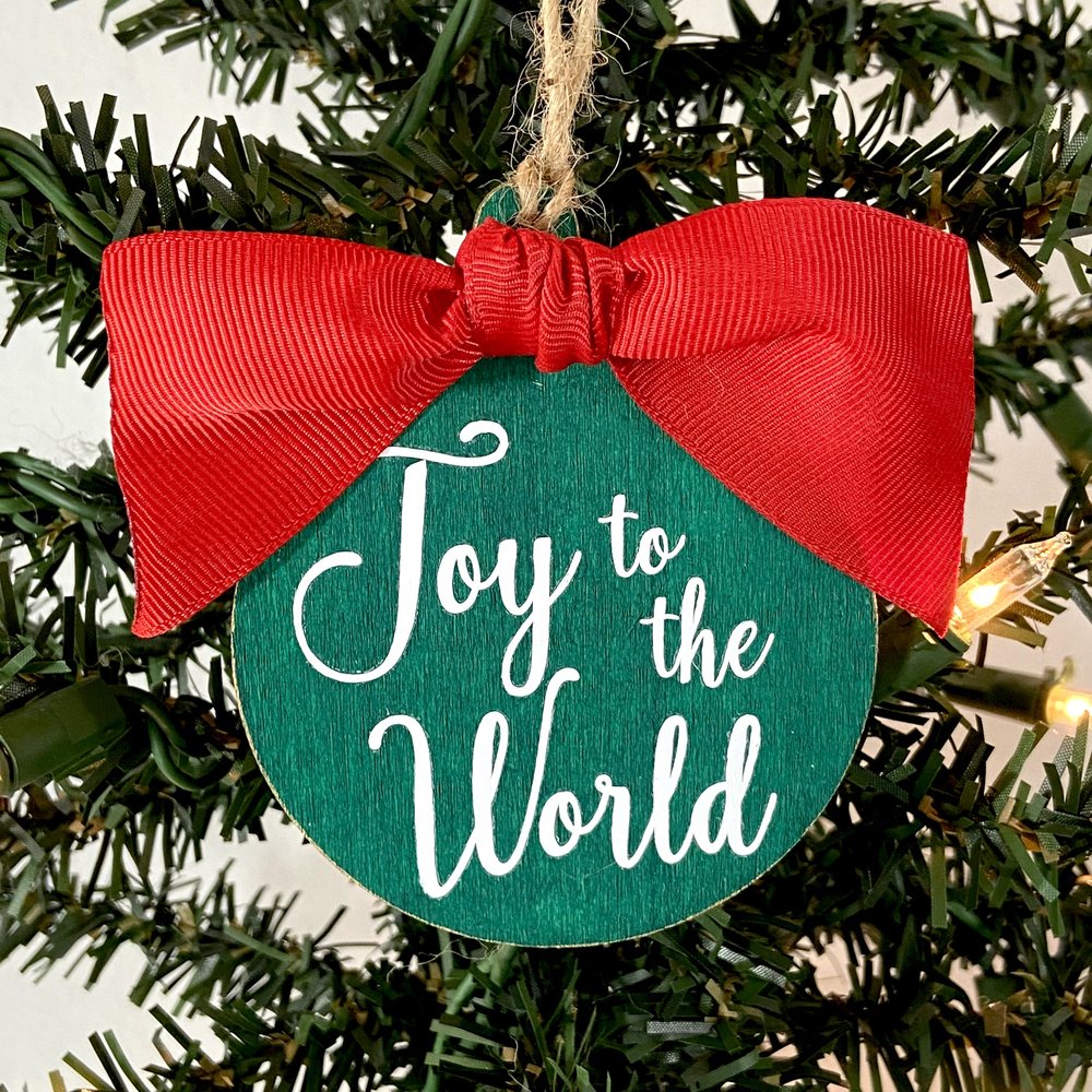 Joy to the World Christmas Ornament - 6 colors available