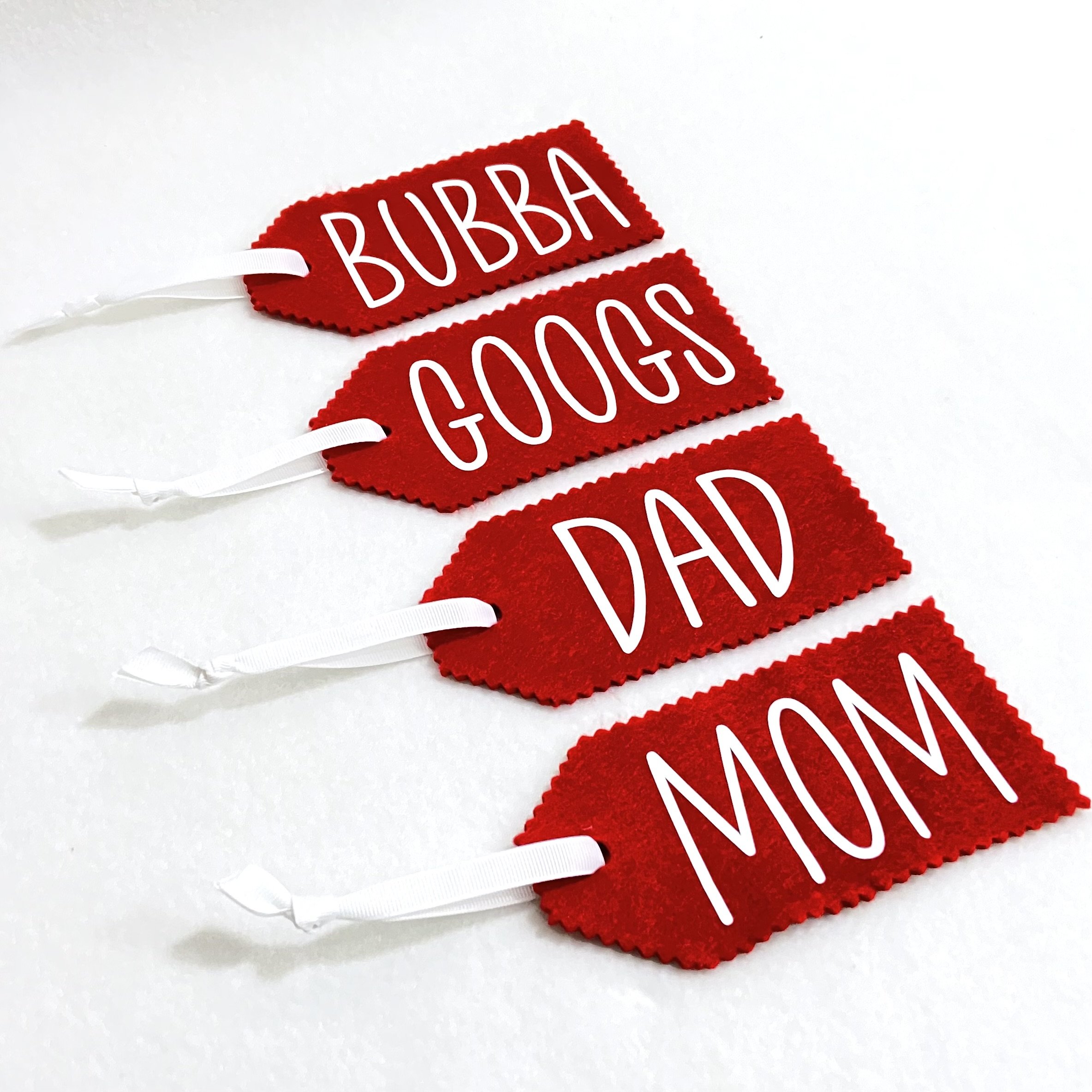 Oversized fabric gift tags