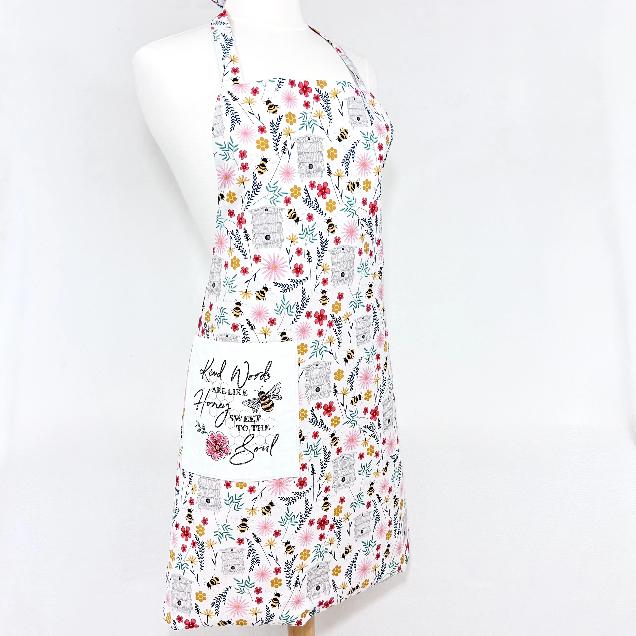 Kind Words Are Like Honey Sweet To The Soul Reversible adult apron side.jpeg