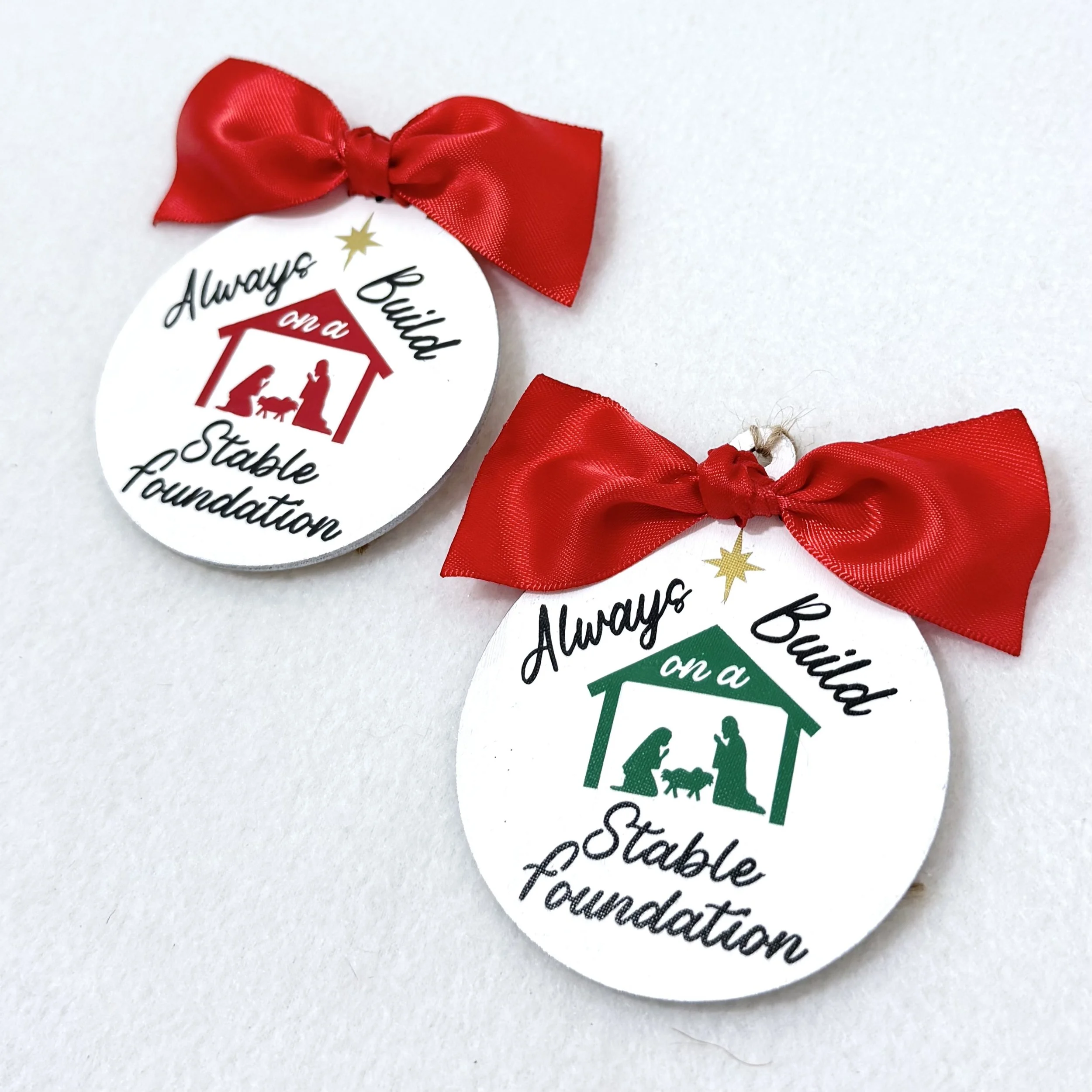 Always Build on a stable foundation christmas ornaments.jpeg
