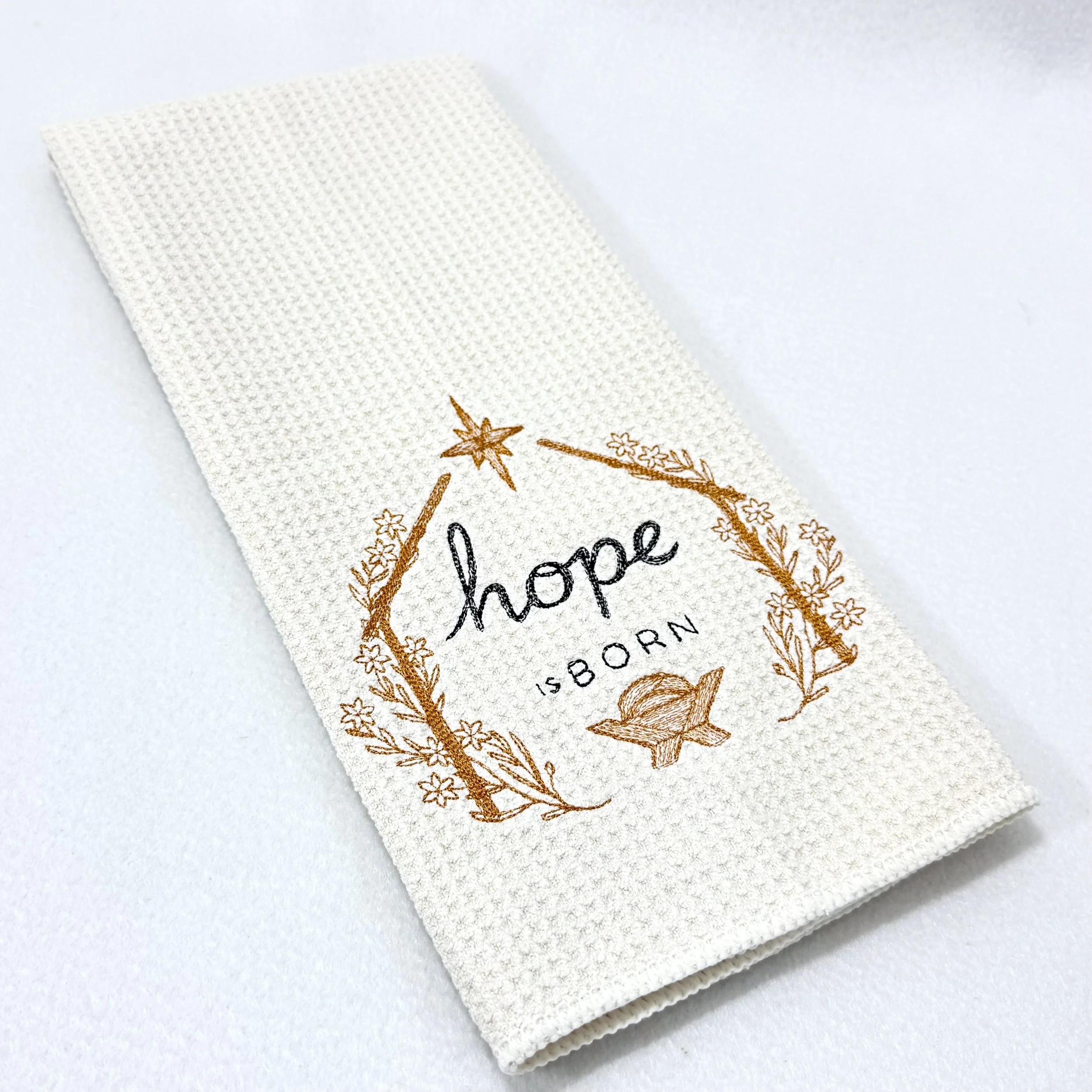 Hope Is Born Embroidered kitchen microfiber towel.jpeg