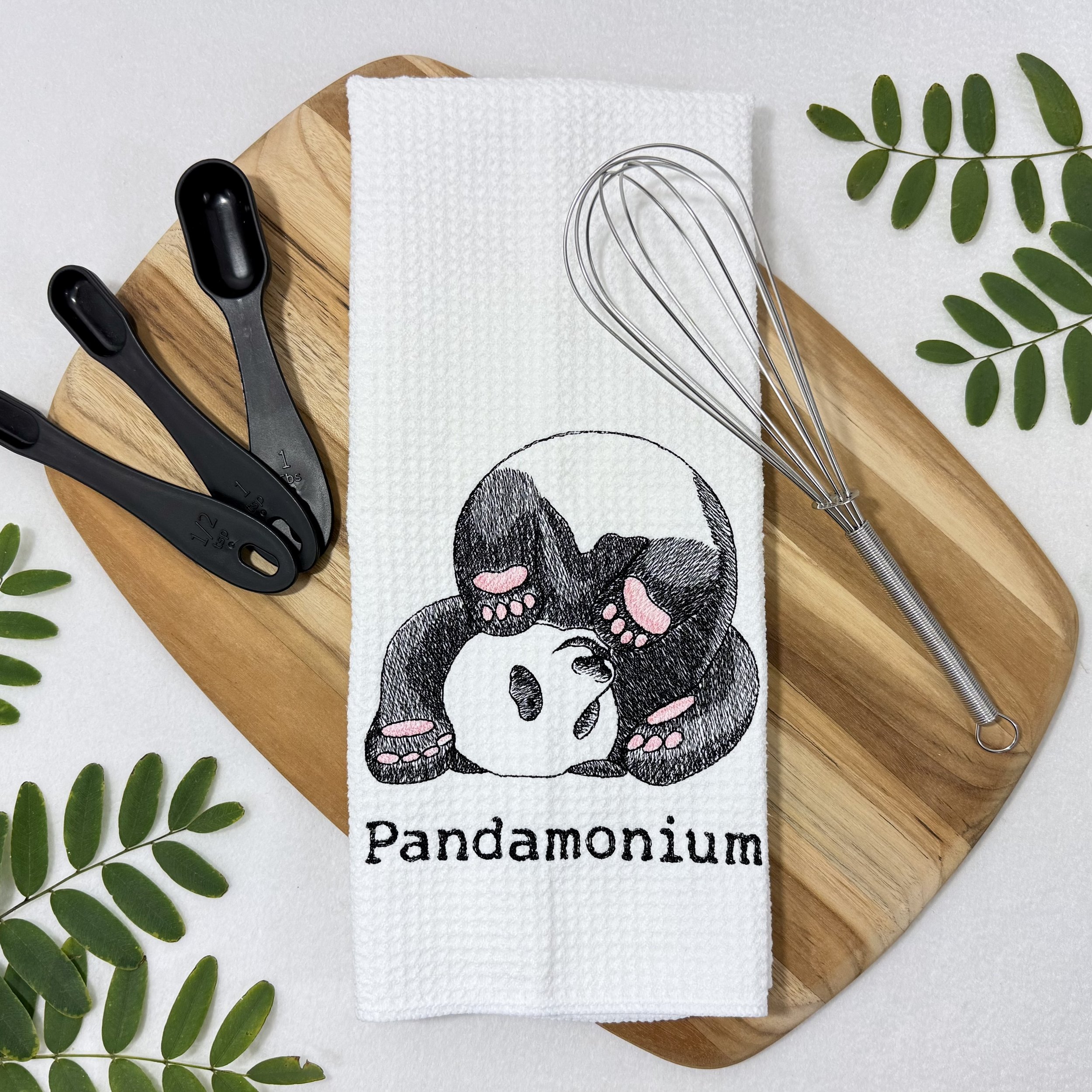 Pandamonium Panda embroidered hand towel.jpeg