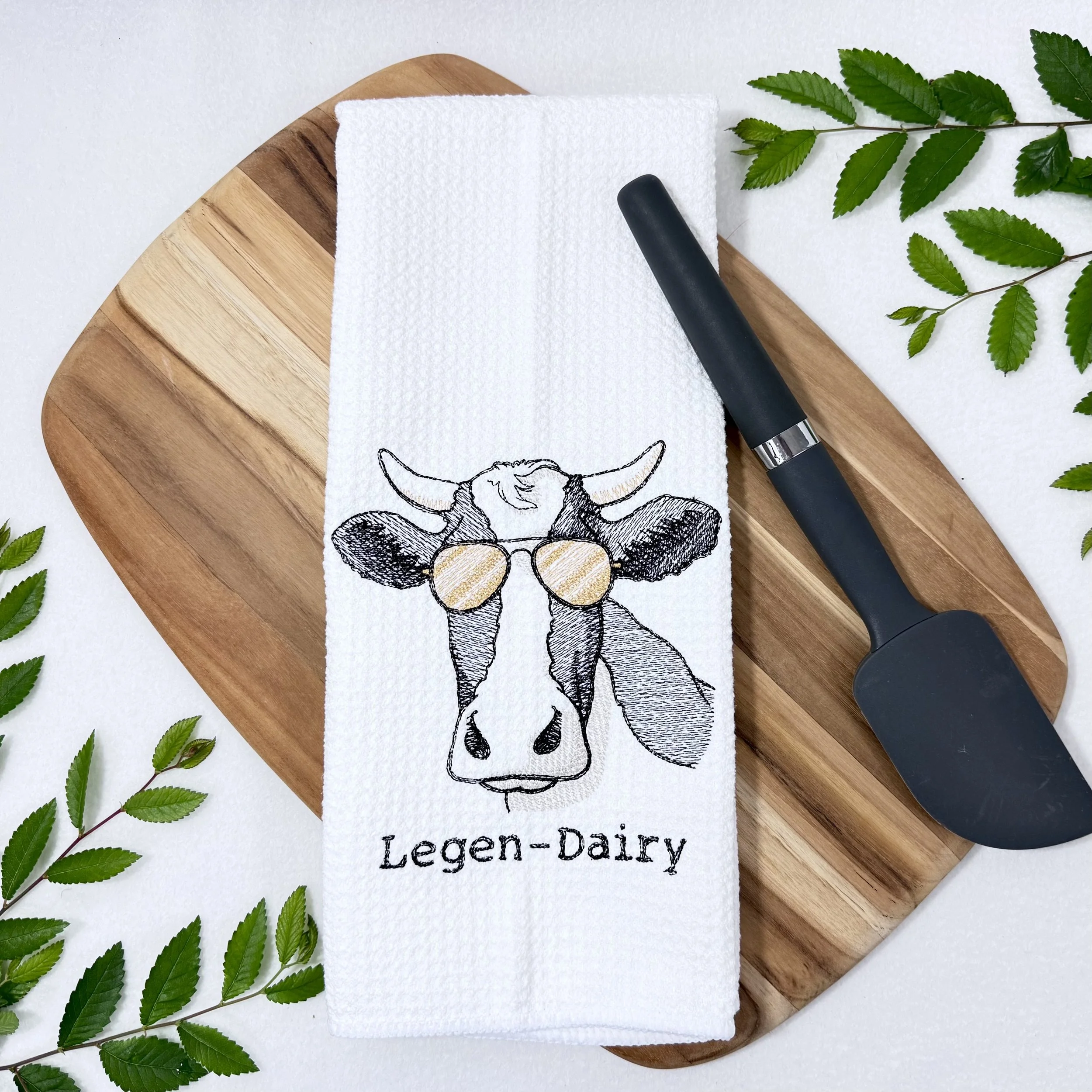 Legen-Dairy Cow embroidered microfiber hand towel.jpeg