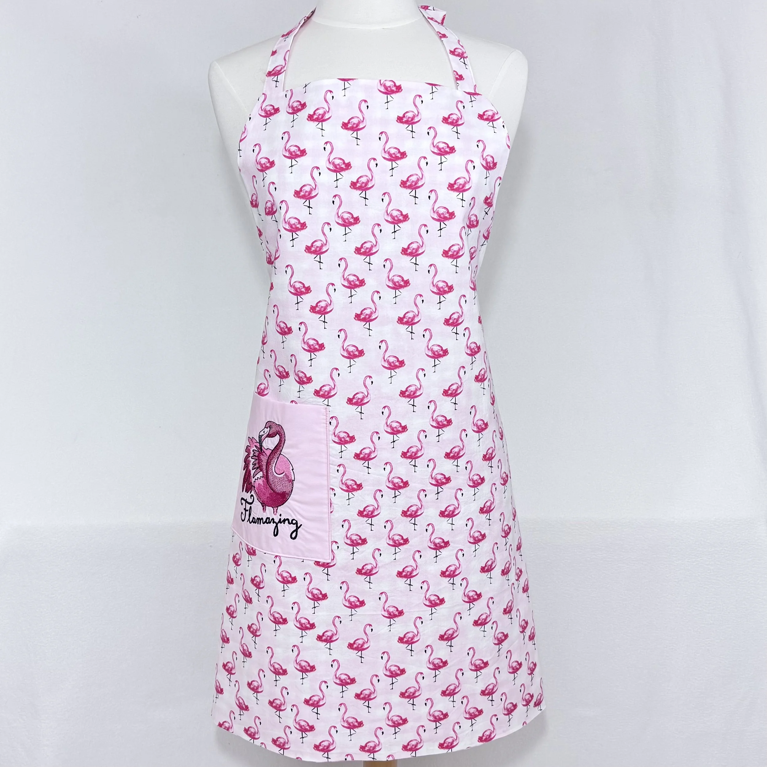 Flamazing Flamingo adult apron front.jpeg