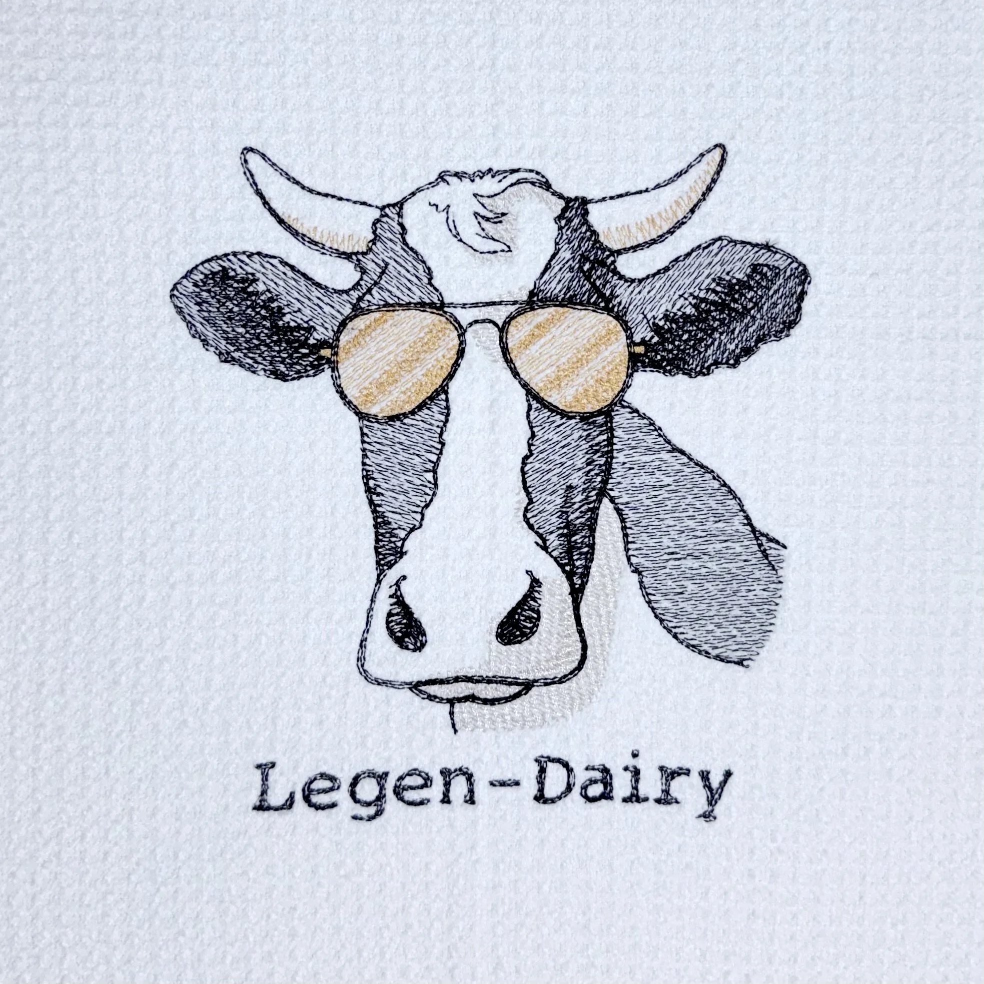 Legen-Dairy Cow embroidered microfiber towel detail.jpeg
