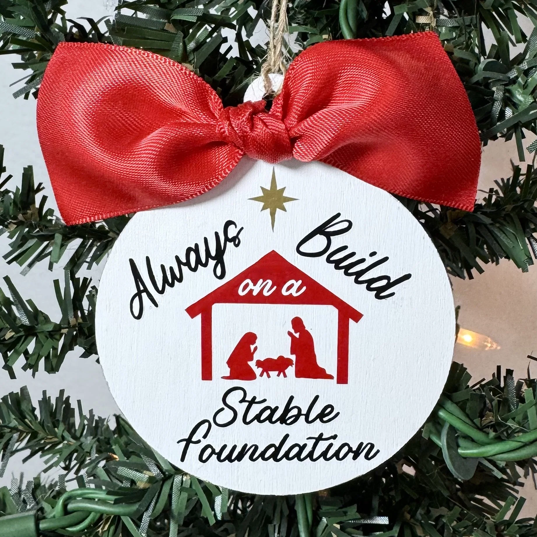Always Build on a stable foundation christmas ornament red.jpeg