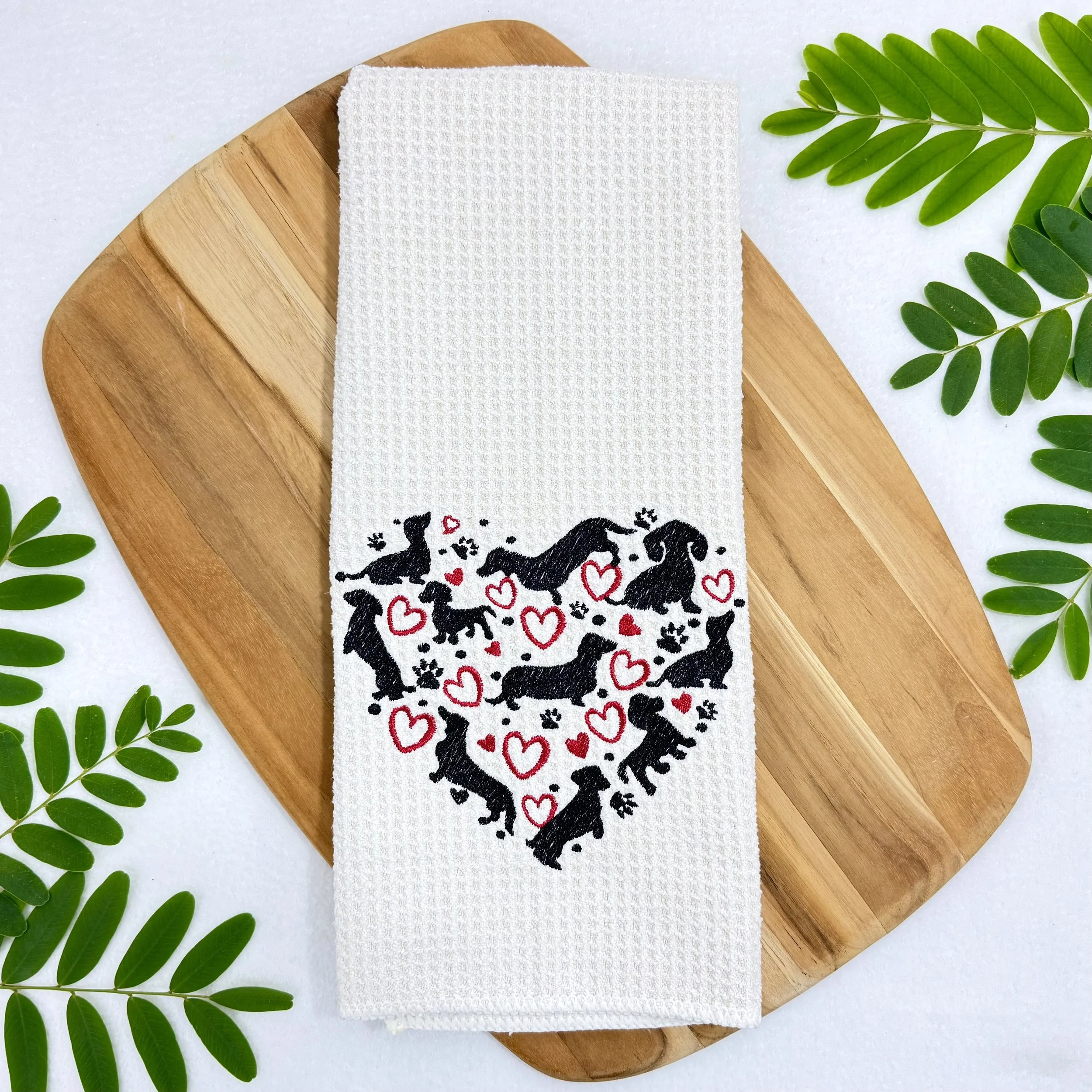 Dachshund Heart Embroidered Kitchen Towel 1.jpeg