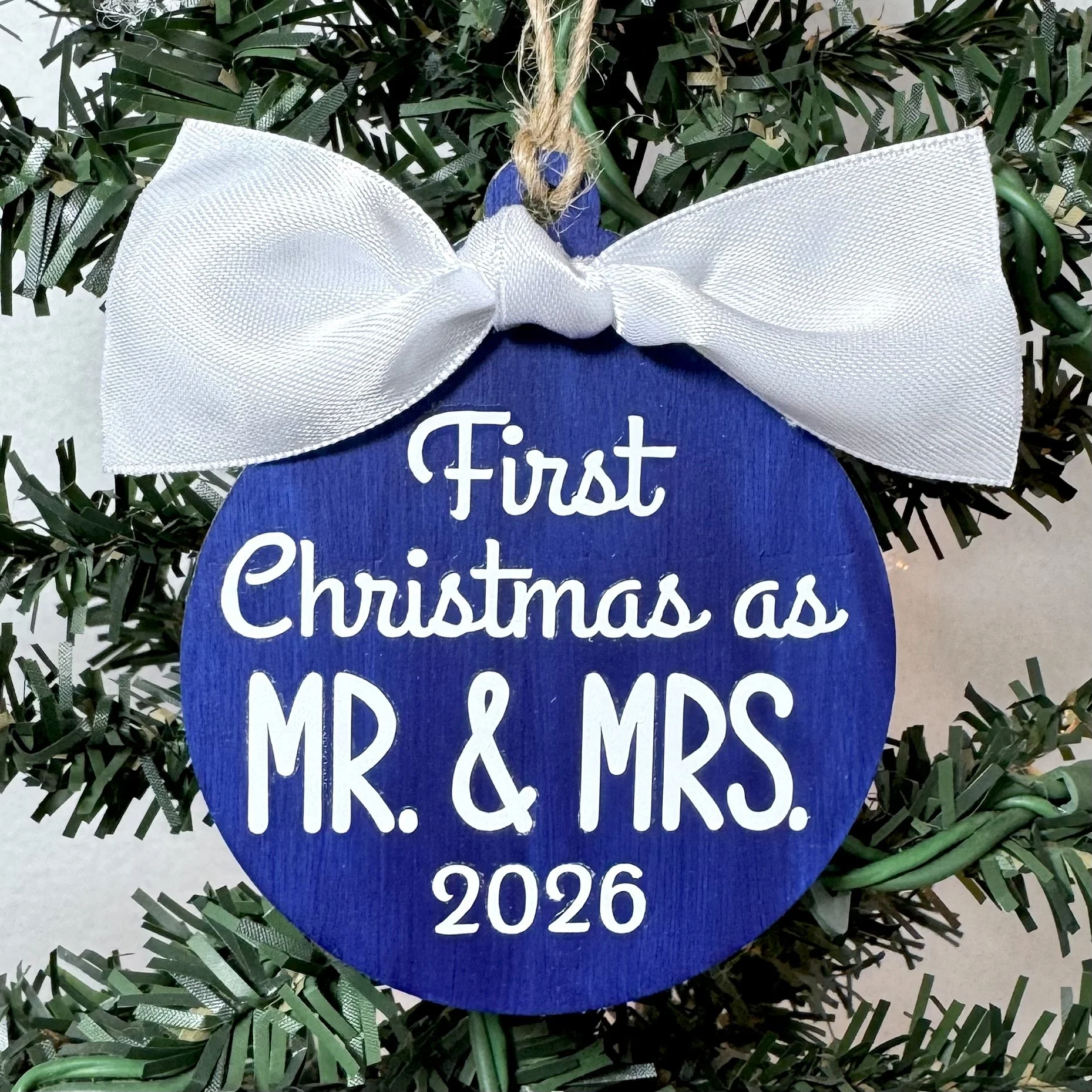First Christmas as Mr & Mrs 2026 Ornament Blue.jpeg