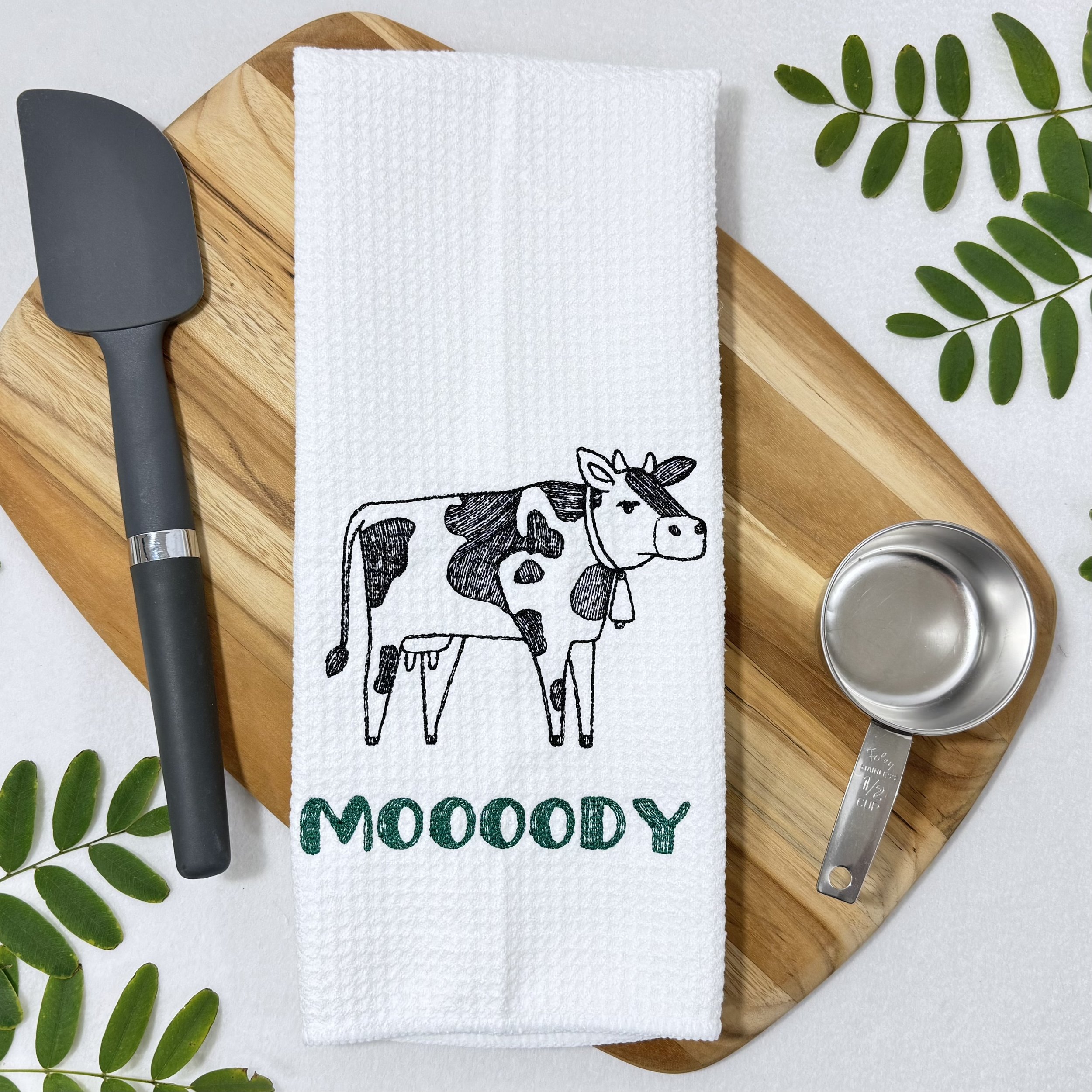 Moooody Cow embroidered kitchen towel.jpeg