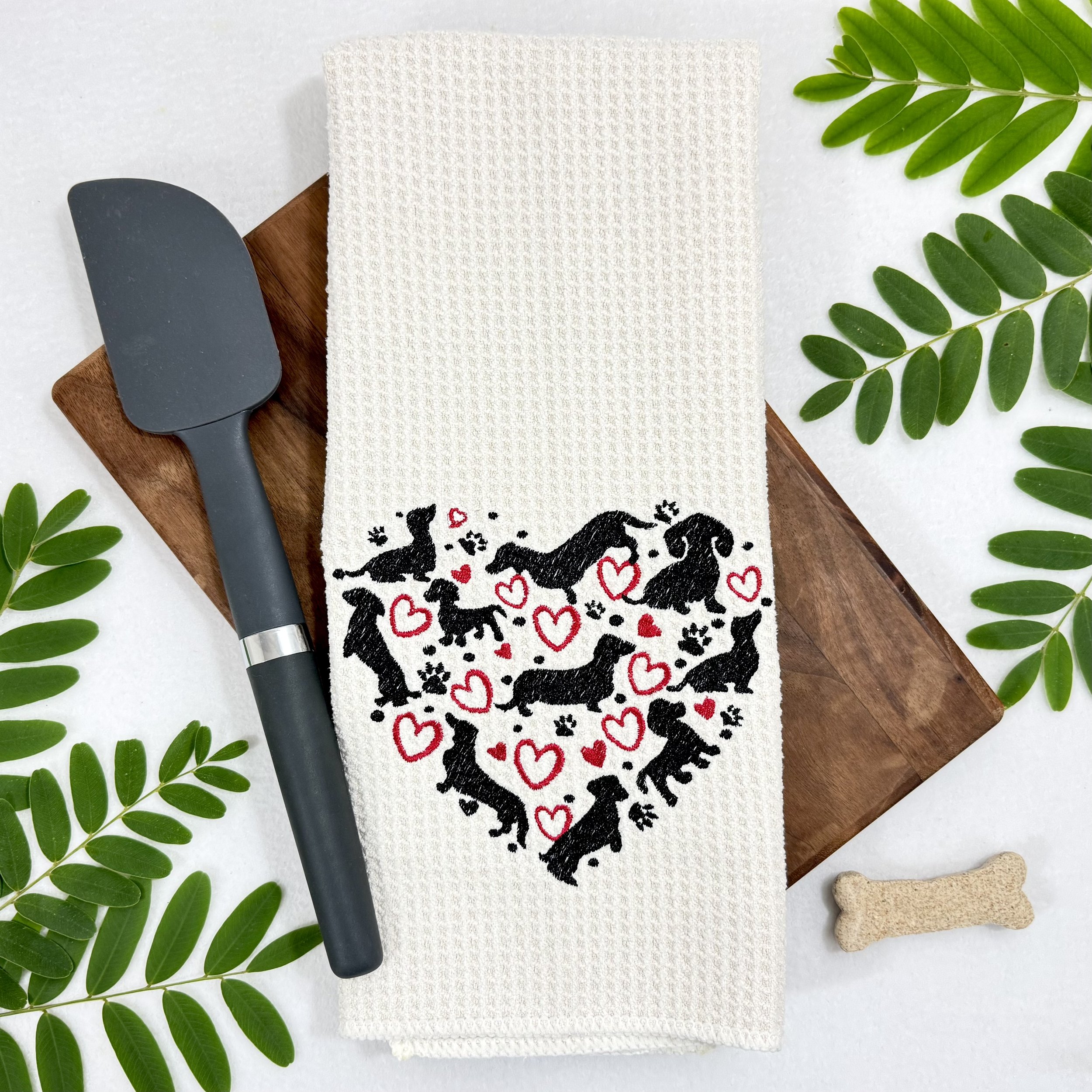 Dachshund Heart Embroidered Kitchen Towel 3.jpeg