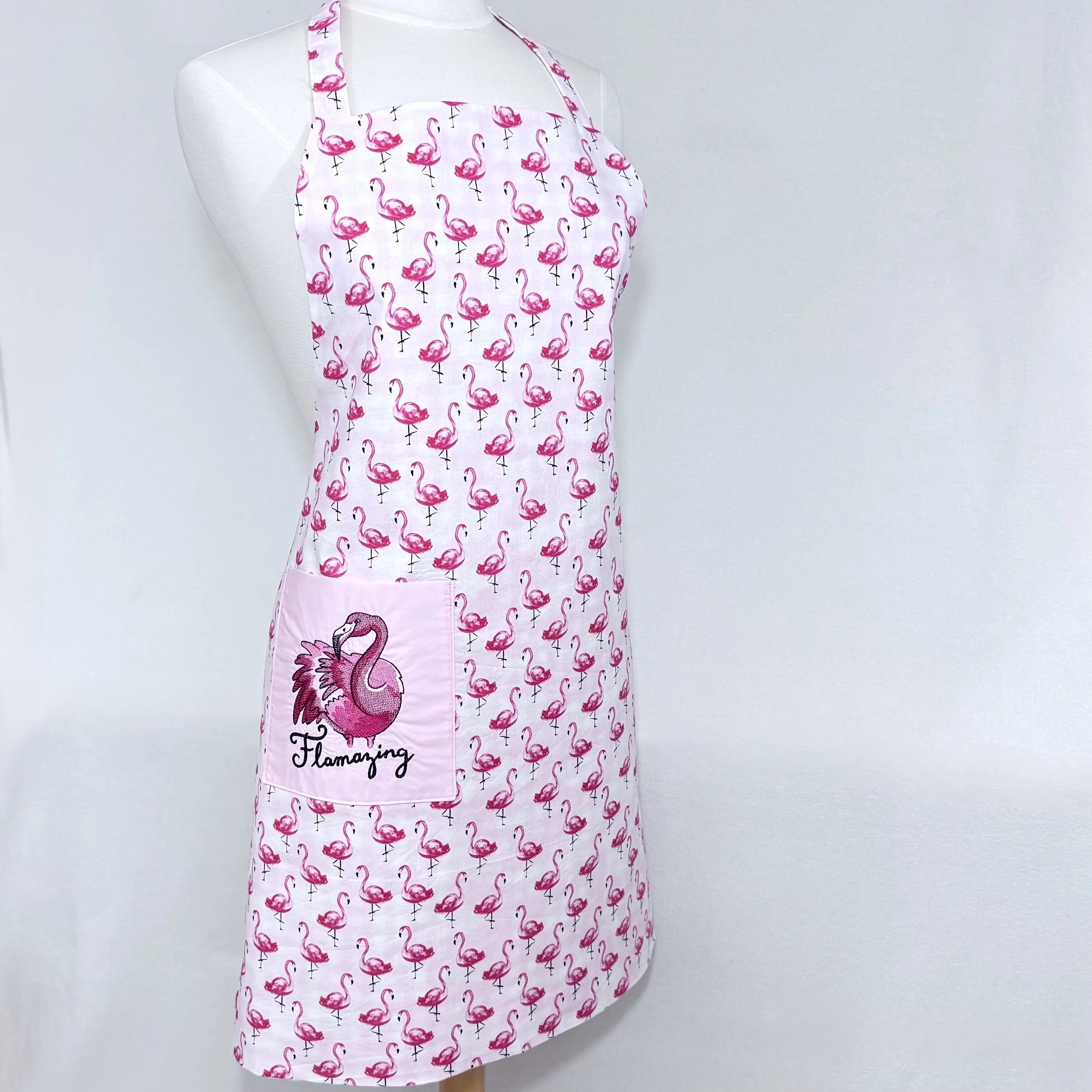 Flamazing Flamingo adult apron side.jpeg