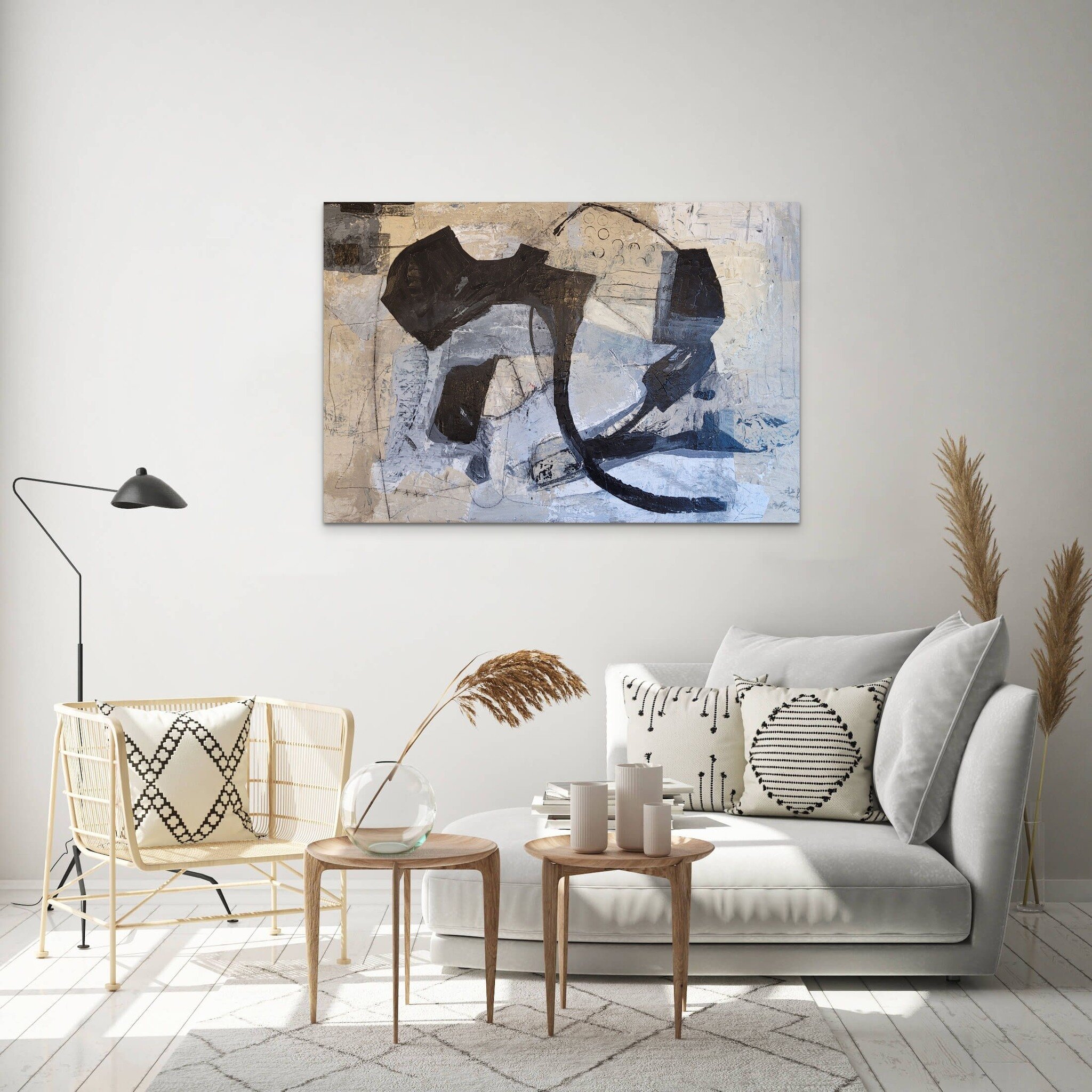 Playing with ArtPlacer by dropping my painting &quot;Time Has Gone By&quot; into virtual rooms. Fun but I can spend soooo much time playing...stopping now and posting :) Do you prefer one of the rooms? 
#artplacer #interiordesign #abstractart #contem
