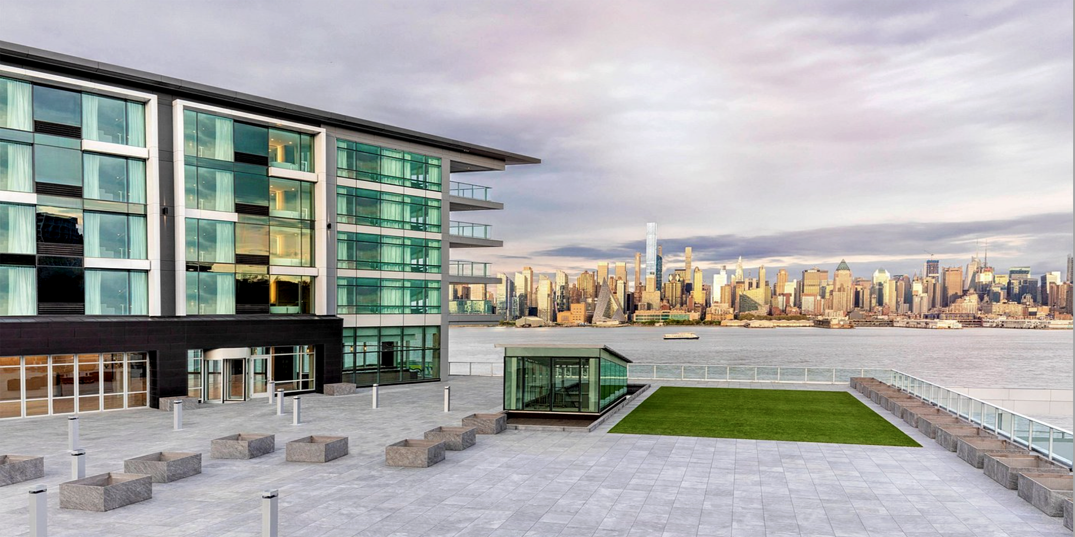  THE ENVUE  is a boutique luxury hotel, part of the Marriott EnVue Autograph Collection, located on the Hudson River waterfront in Weehawken, New Jersey, directly across from Manhattan.