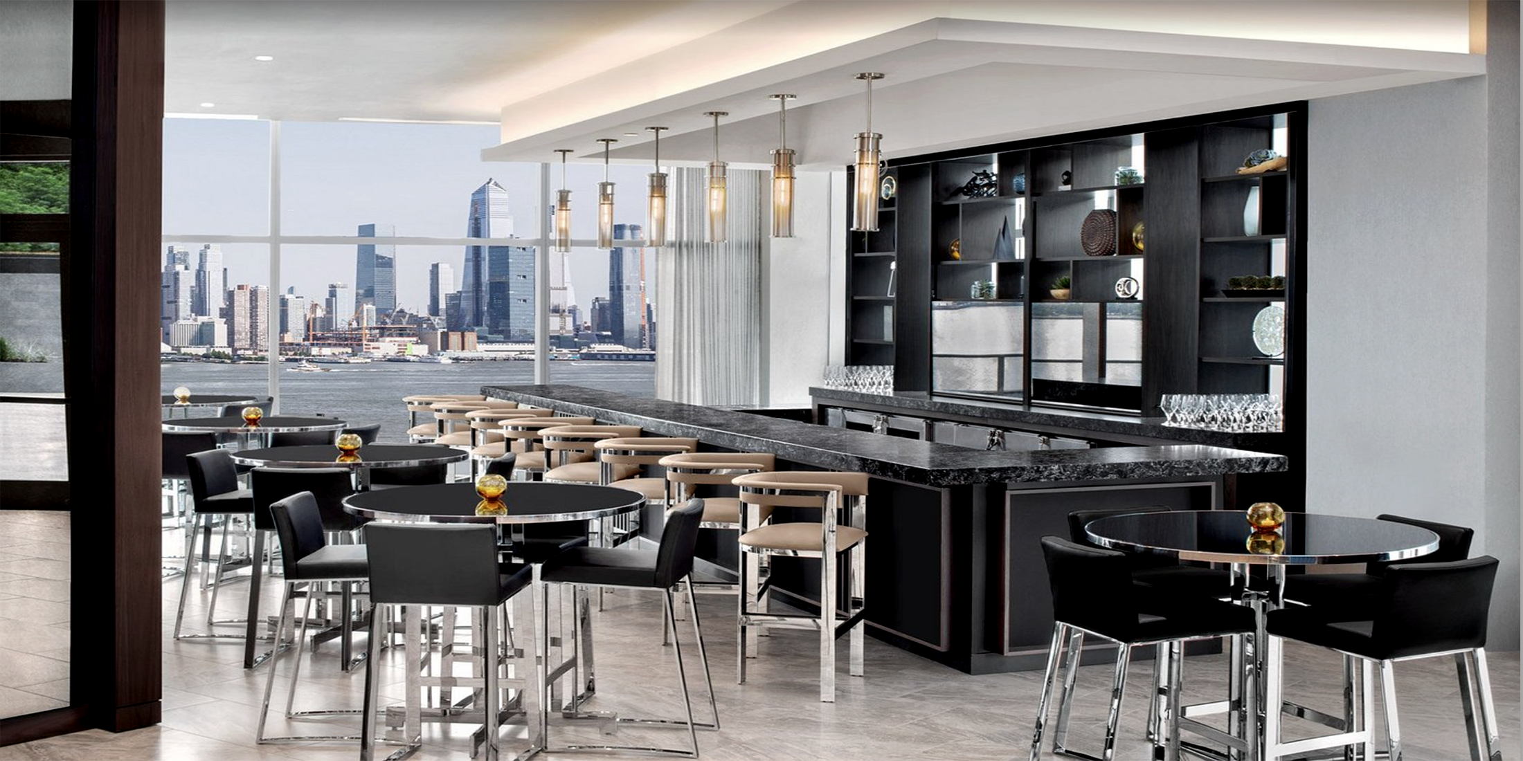 THE ENVUE  is a boutique luxury hotel, part of the Marriott EnVue Autograph Collection, located on the Hudson River waterfront in Weehawken, New Jersey, directly across from Manhattan.
