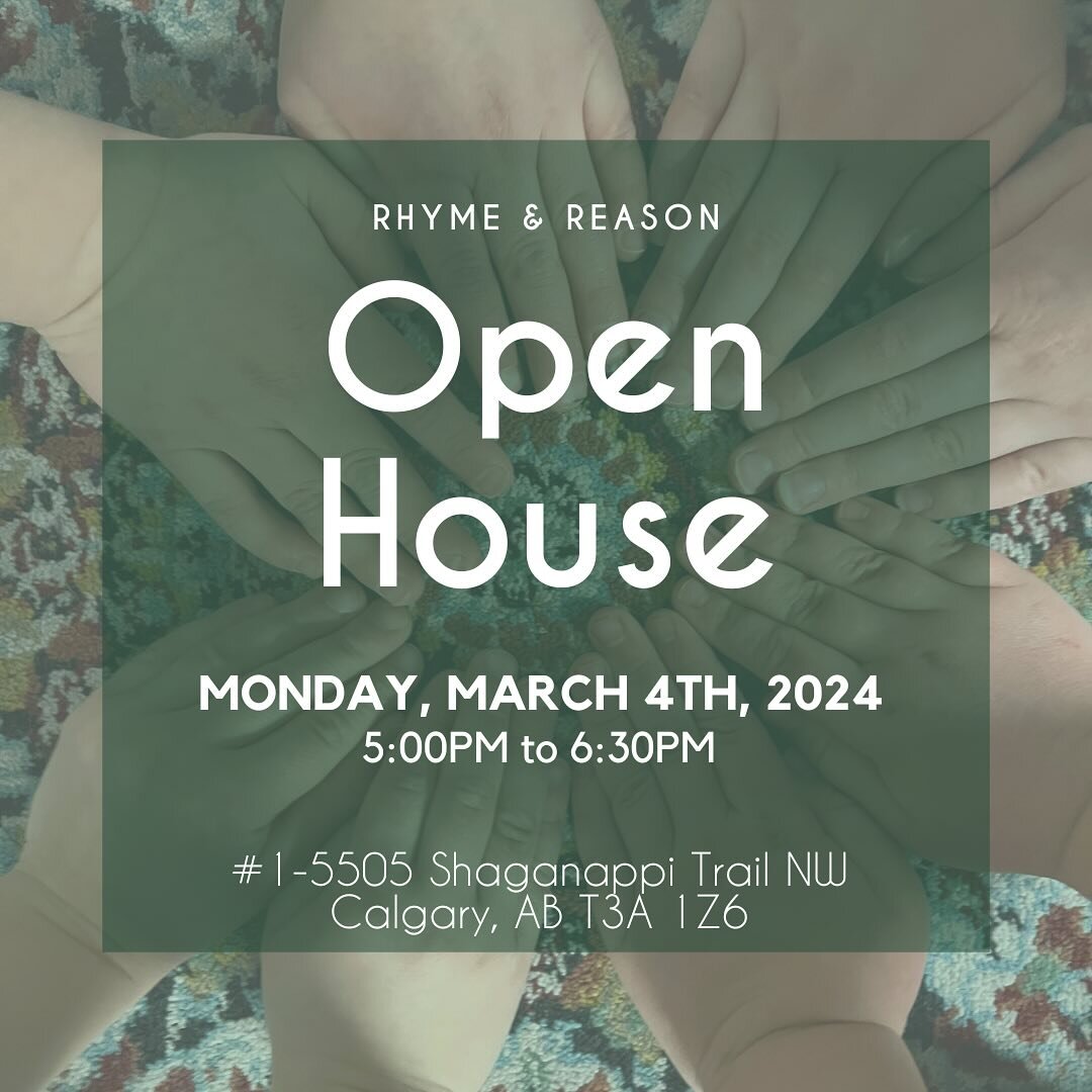 Join us for our Open House on Monday, March 4th! 

If you are searching for a Preschool for the 2024/2025 school year, we encourage you to stop by and see the space!

When: March 04, 2024
Time: 5:00pm - 6:30pm
Where: #1-5505 Shaganappi Trail NW, Calg