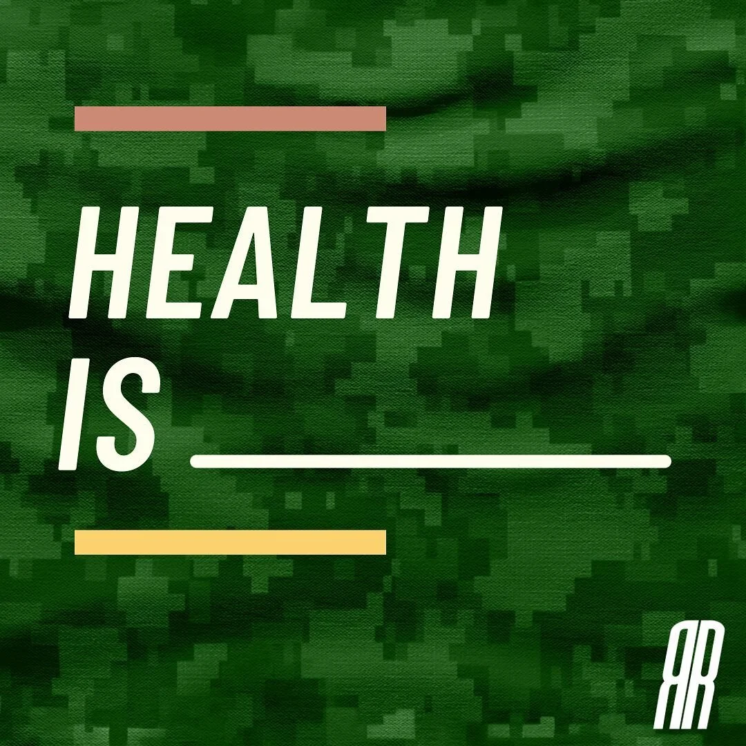 Health &mdash;&mdash; 
/helTH/ - noun

The state of being free from illness or injury which is the text book definition&hellip; 

R2R reminds you that your Health is a state of complete physical, mental, social, emotional and spiritual well-being, no