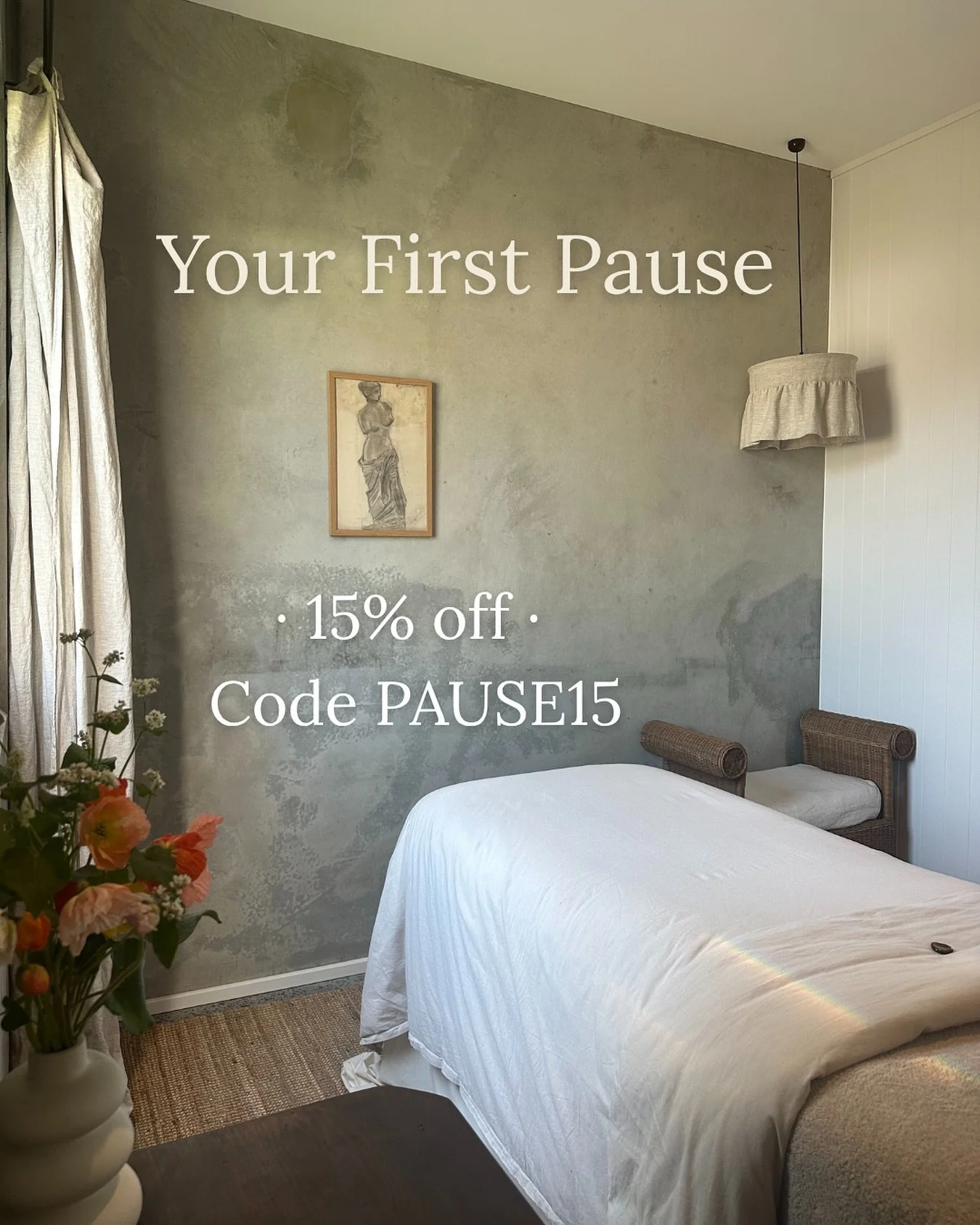 A warm welcome to new clients ~

Enjoy 15% off your first facial when booking online.
Use code PAUSE15 when booking online.
 
Book via link in bio ~ I can&rsquo;t wait to welcome you in ✨