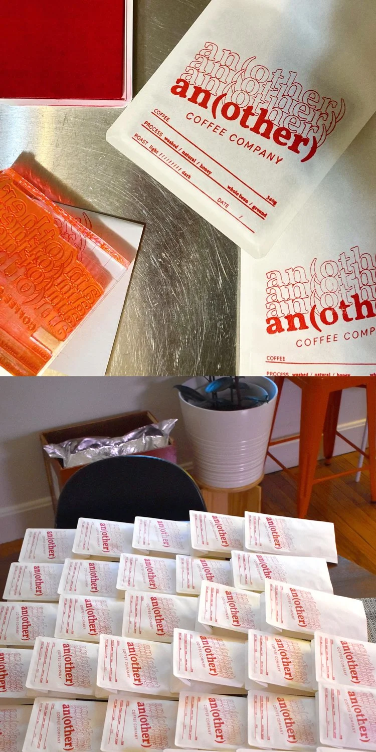 2022 – The first iteration of A(O) packaging, stamped by hand.