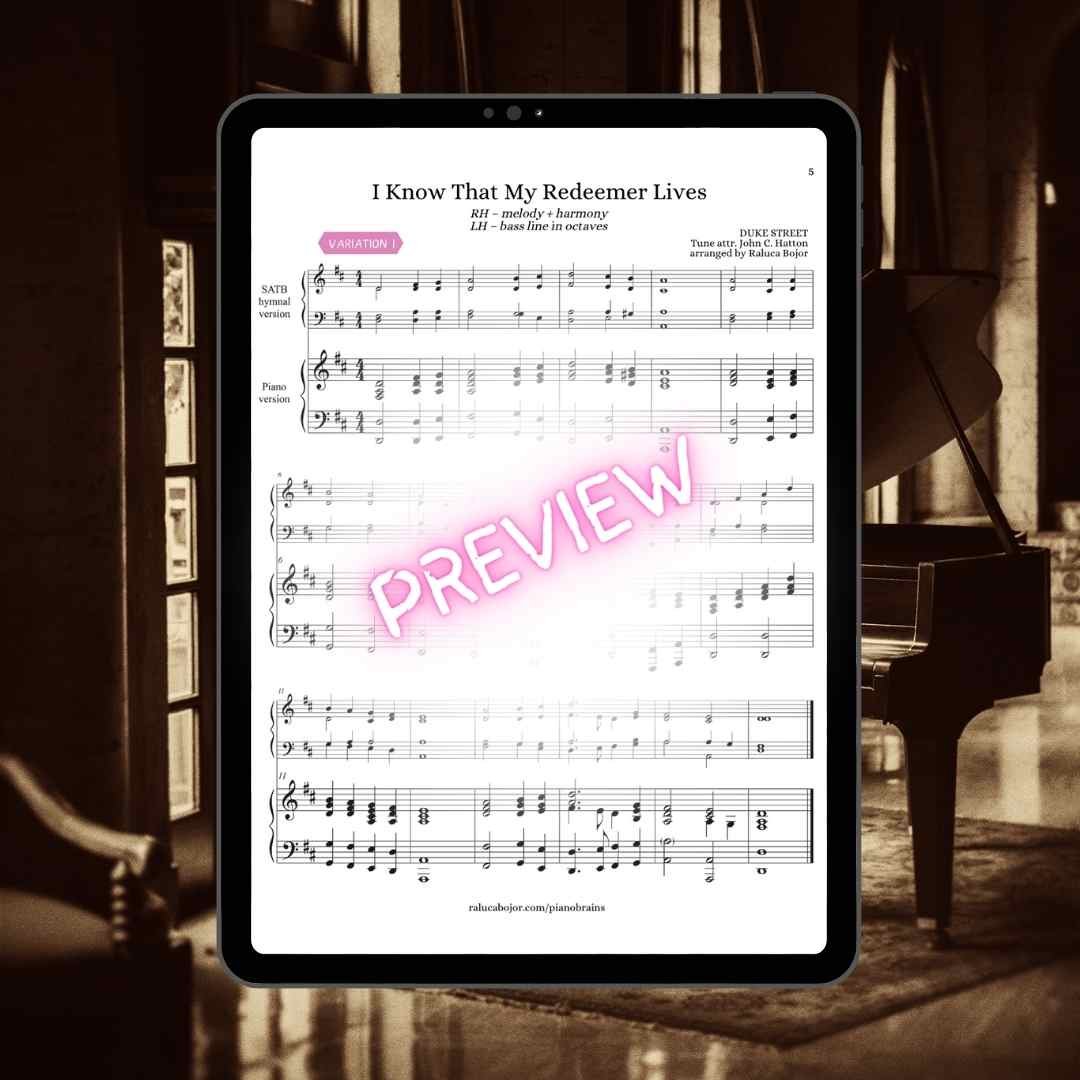 church pianist congregational accompaniment variations improvisation embellishment sheet music how to play by ear hymns worship i know that my redeemer lives