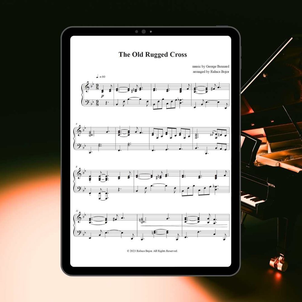 The Old Rugged Cross On A Hill Far Away Advanced Piano Arrangement Sheet Music Pdf Raluca Bojor