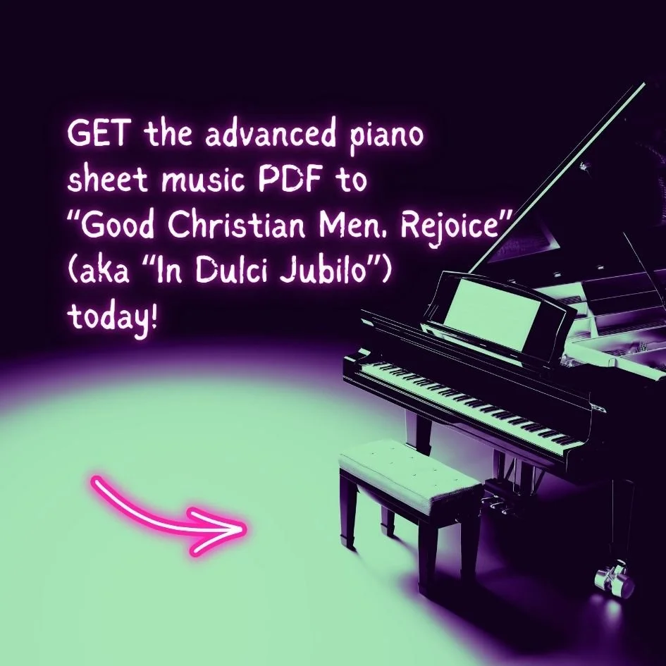 raluca bojor christmas piano solo arrangement advanced sheet music holiday festive good christian men rejoice in dulci jubilo church prelude offertory postlude recital concert performance