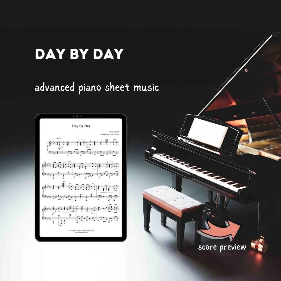 piano hymn arrangement sheet music church hymn prelude offertory postlude raluca bojor day by day oscar ahnfelt