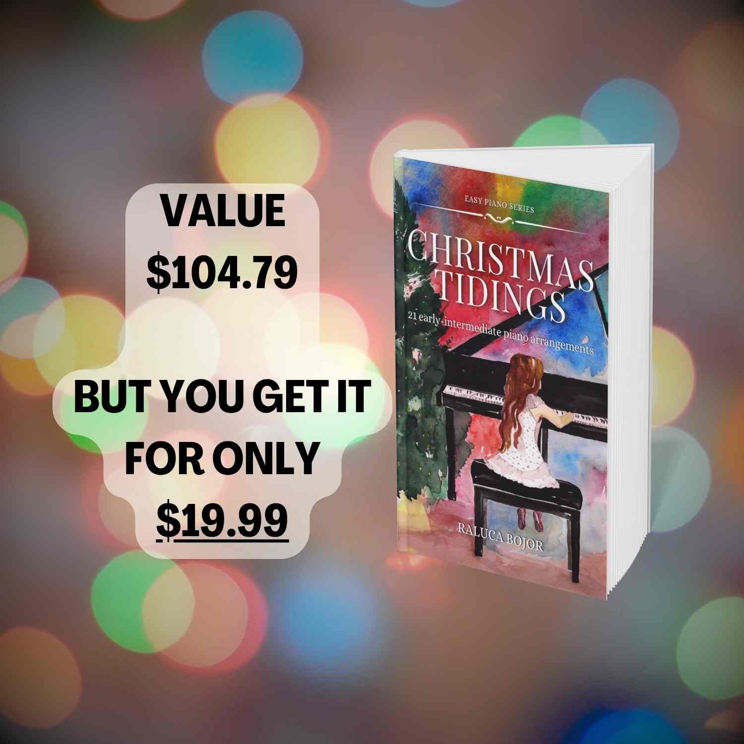 easy piano christmas book sheet music early intermediate level raluca bojor carols holiday performance piano teacher student