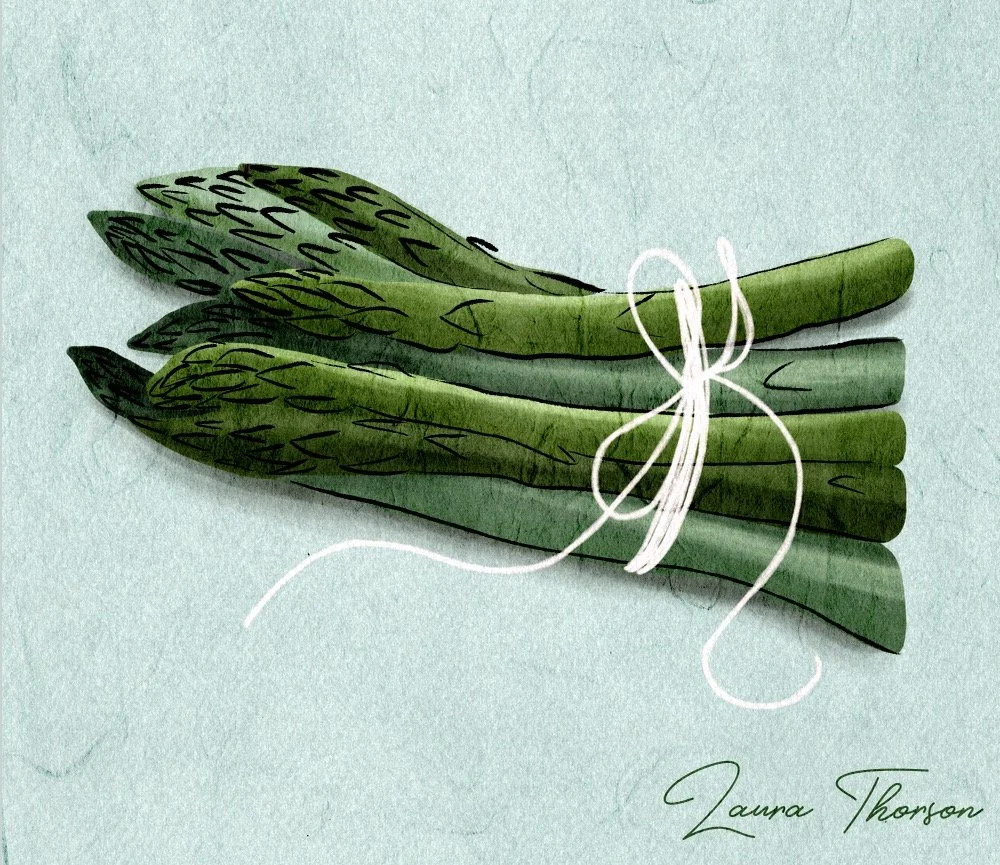 Asparagus - digital art designed in Procreate by Laura