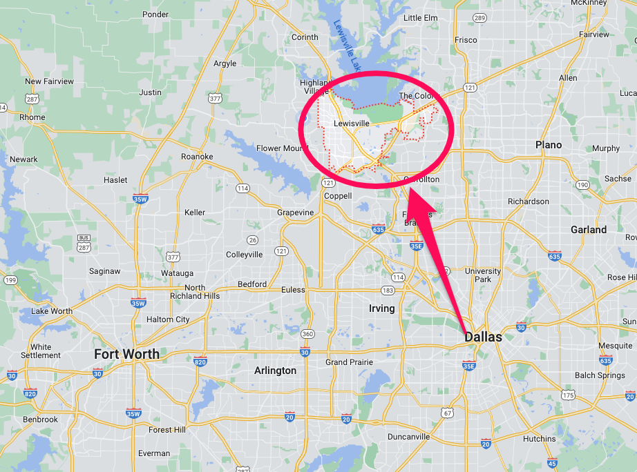 Lewisville Texas Map