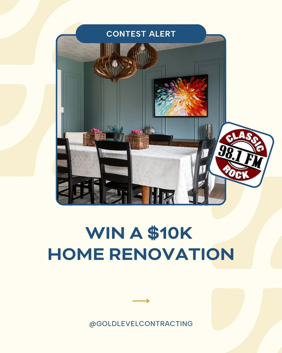 CONTEST ALERT 🚨 🙌⁠
⁠
We&rsquo;ve teamed up with @classicrock981 for your chance to win a $10,000 home renovation from your friends at Gold Level Contracting!⁠
⁠
Enter now ➡️ https://classicrock981.com/contests/2025/09/oxford-dodge-200000-fall-haul-