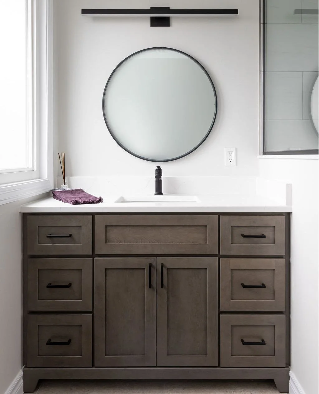 A little more room to move, a little less fighting for the sink.⁠
⁠
One of our favourite things about the Millmanor ensuite is how much the new layout changed the way the space can actually be used day to day.⁠
⁠
The soft, neutral finishes keep every