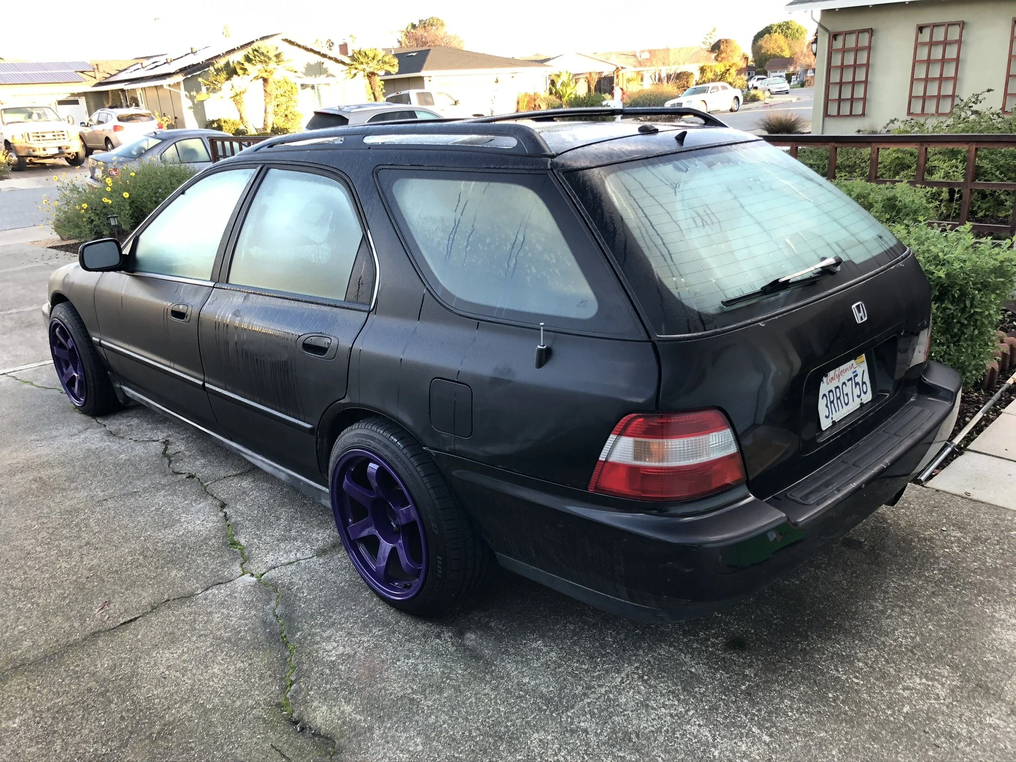 215/45 Walmart rubber on 17x9.5J rims from an S14 dude. The first of many questionable choices.