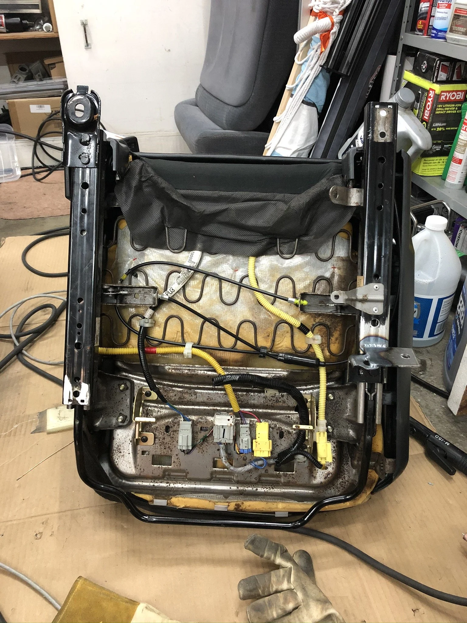 Old brackets being cut off.