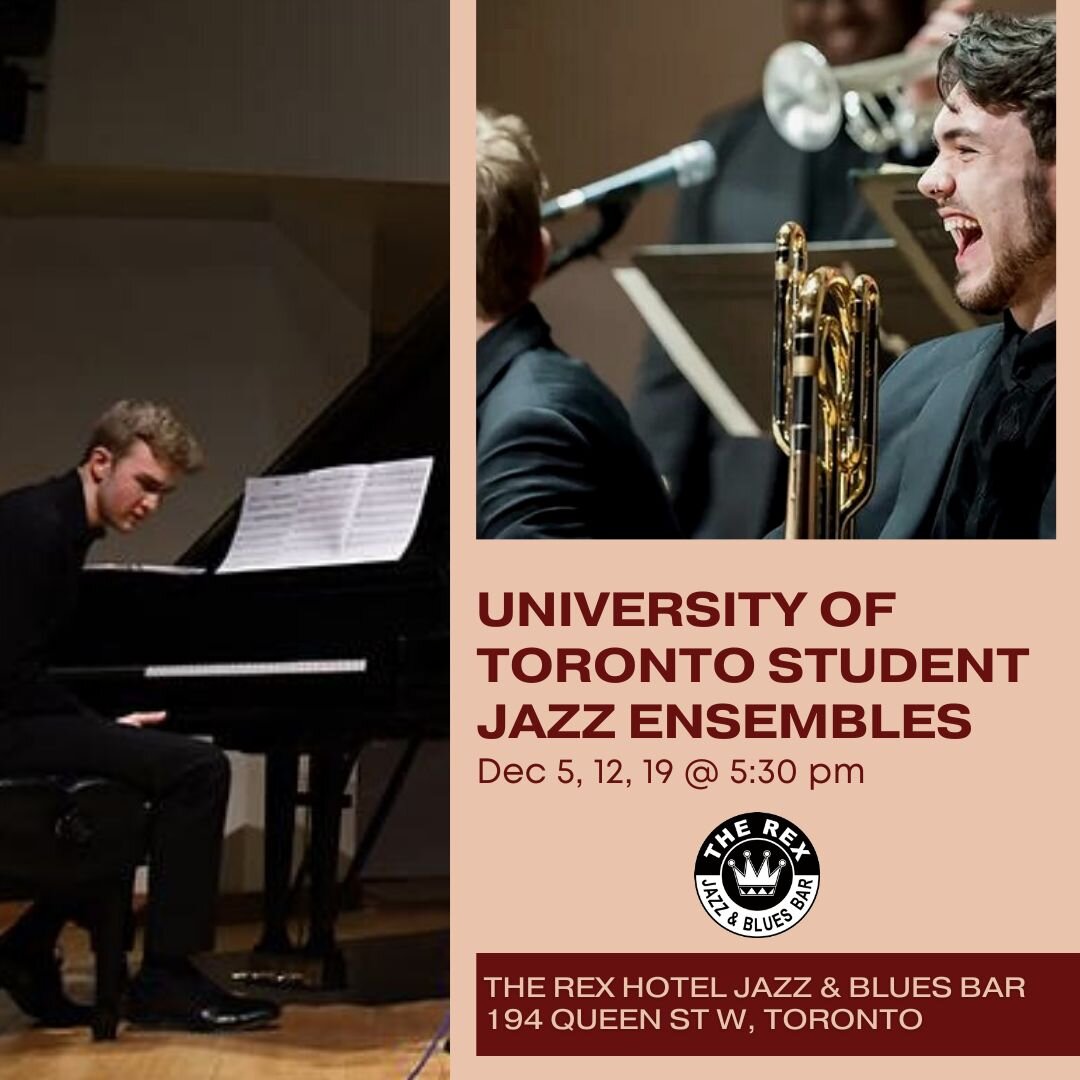 We hope your Monday is going great and hopefully we can make it even better for you&hellip;

We are so excited to have UofT Student Jazz Ensembles perform tonight LIVE at The Rex at 5:30 PM. The wonderful UofT Jazz Team will also be performing on the