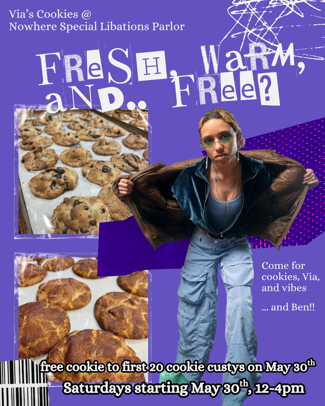 Via's Fresh, Warm, Cookie Pickup at Nowhere Special - With CSA Option