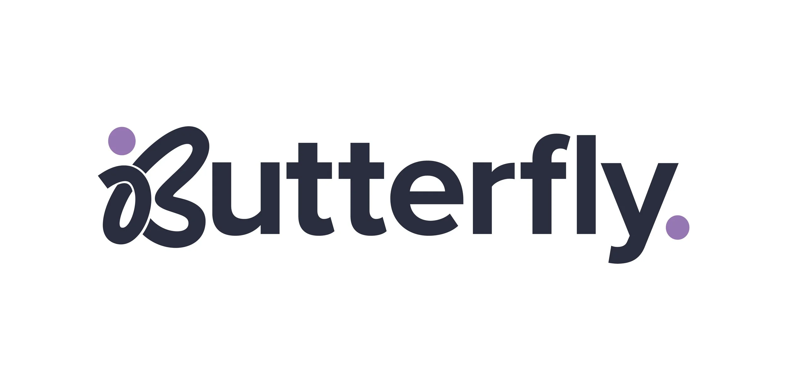 The word 'Butterfly' with a stylized butterfly icon incorporated into the text, in black and purple colors.