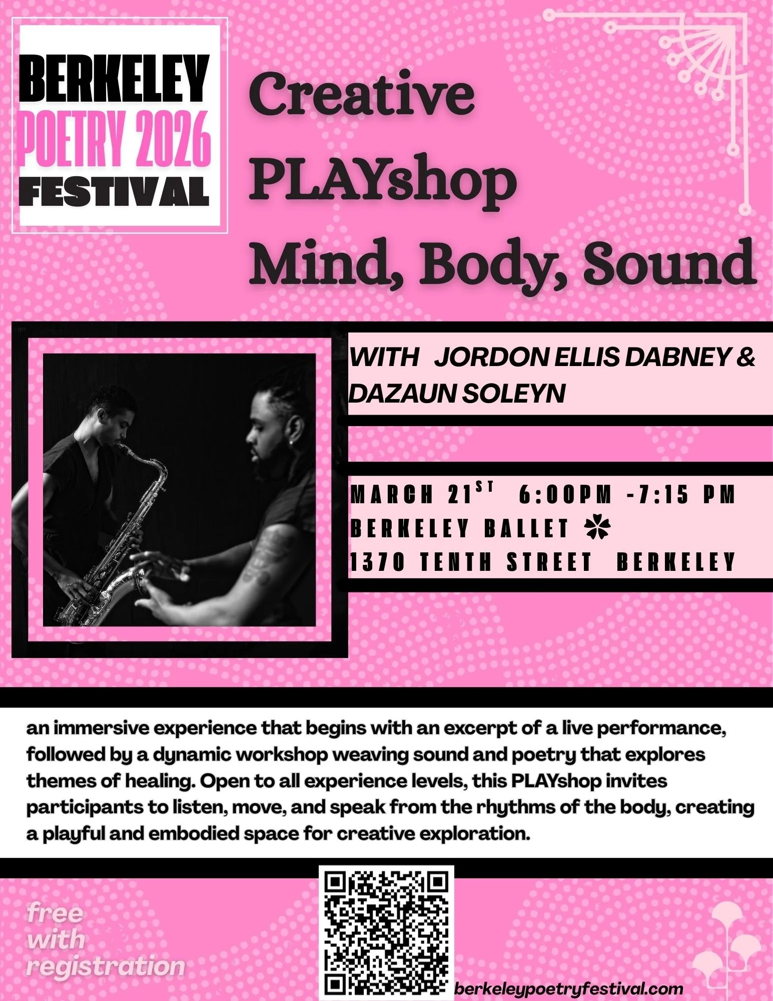 Creative PLAYshop: Mind, Body, Sound, Satuday March 21st