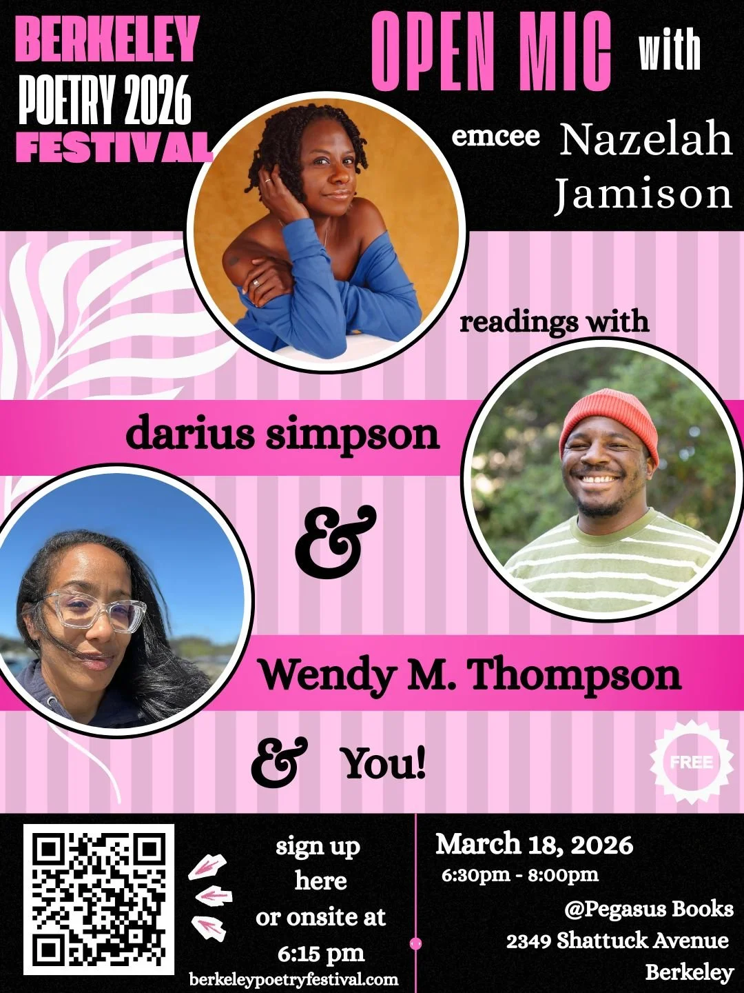 Poetry Festival Open Mic, Wednesday March 18th