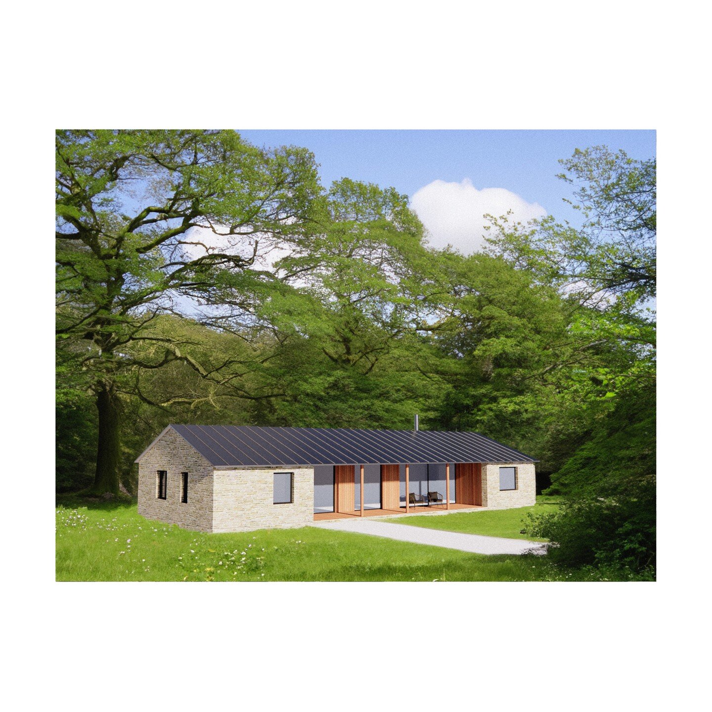 This week we have had the great news that a new bespoke house project in North Derbyshire has been granted planning permission!

The new-build home is set within a woodland site, it nestles into the woods with a low pitched roof form that gives conne