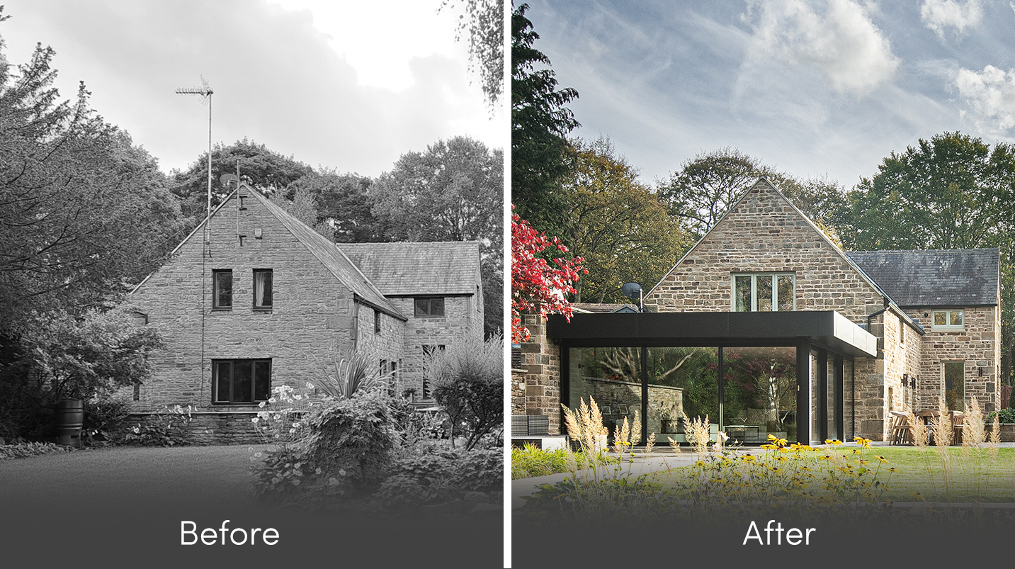 16th-century barn with contemporary glazed extension