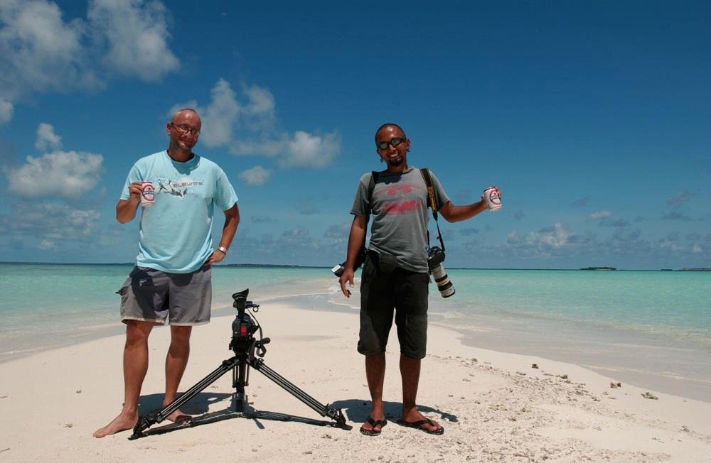 Director Harold Monfils and photographer TImur Angin chillin' at the end of a day's work.