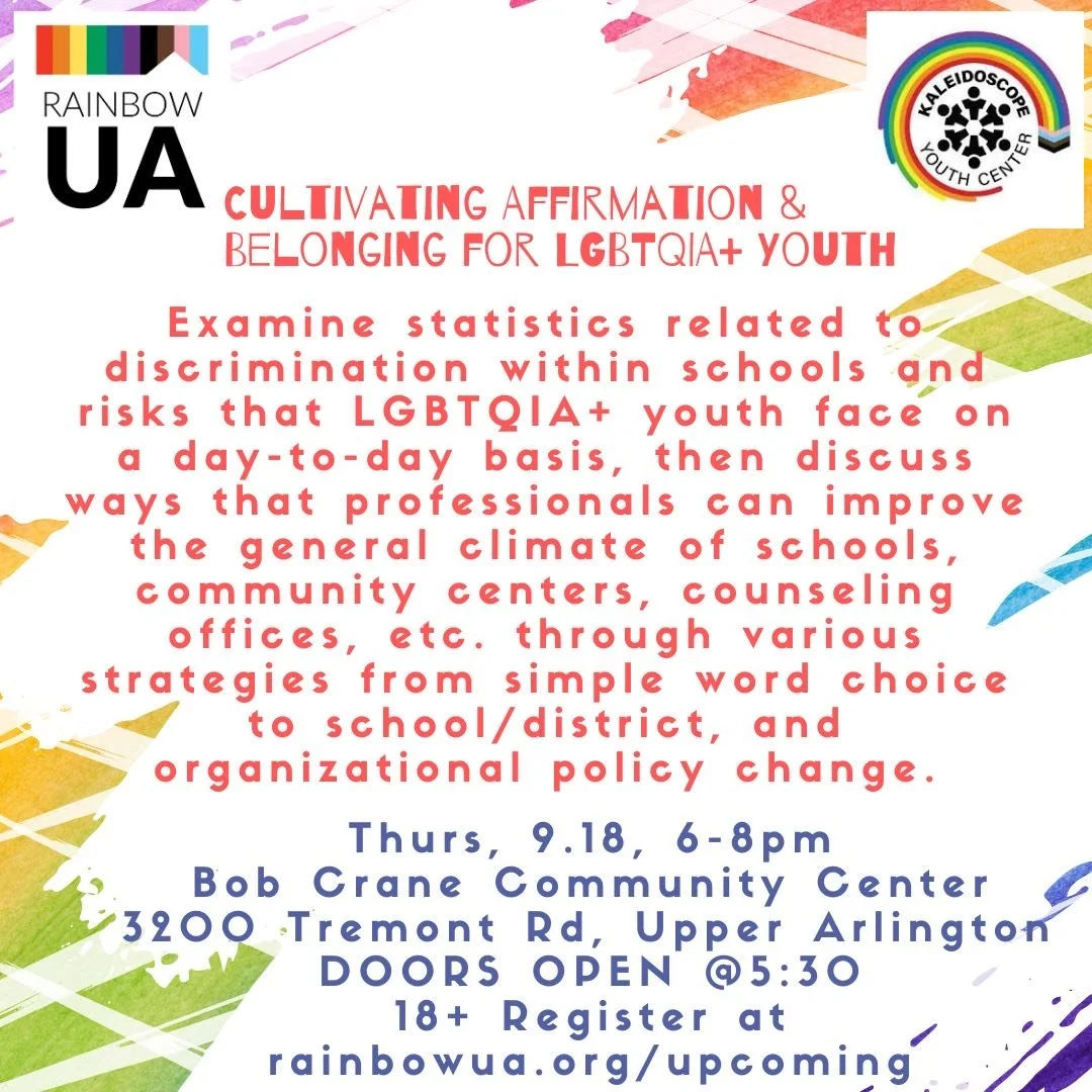 Cultivating Affirmation & Belonging for LGBTQ+ Youth - 2025 Fall Training Series Part 2