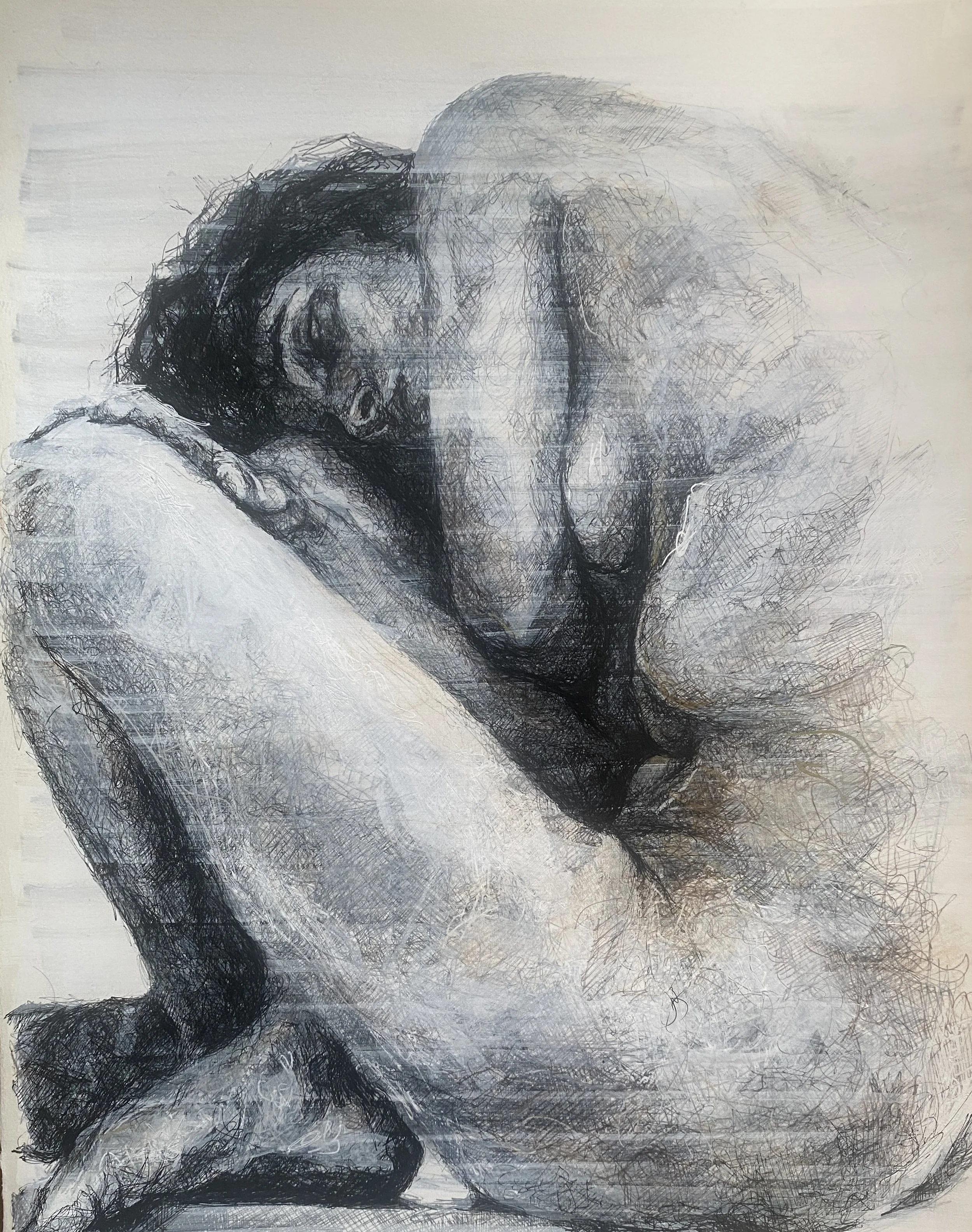 Is it the darkness which defines us?
Mixed Media on paper
2025