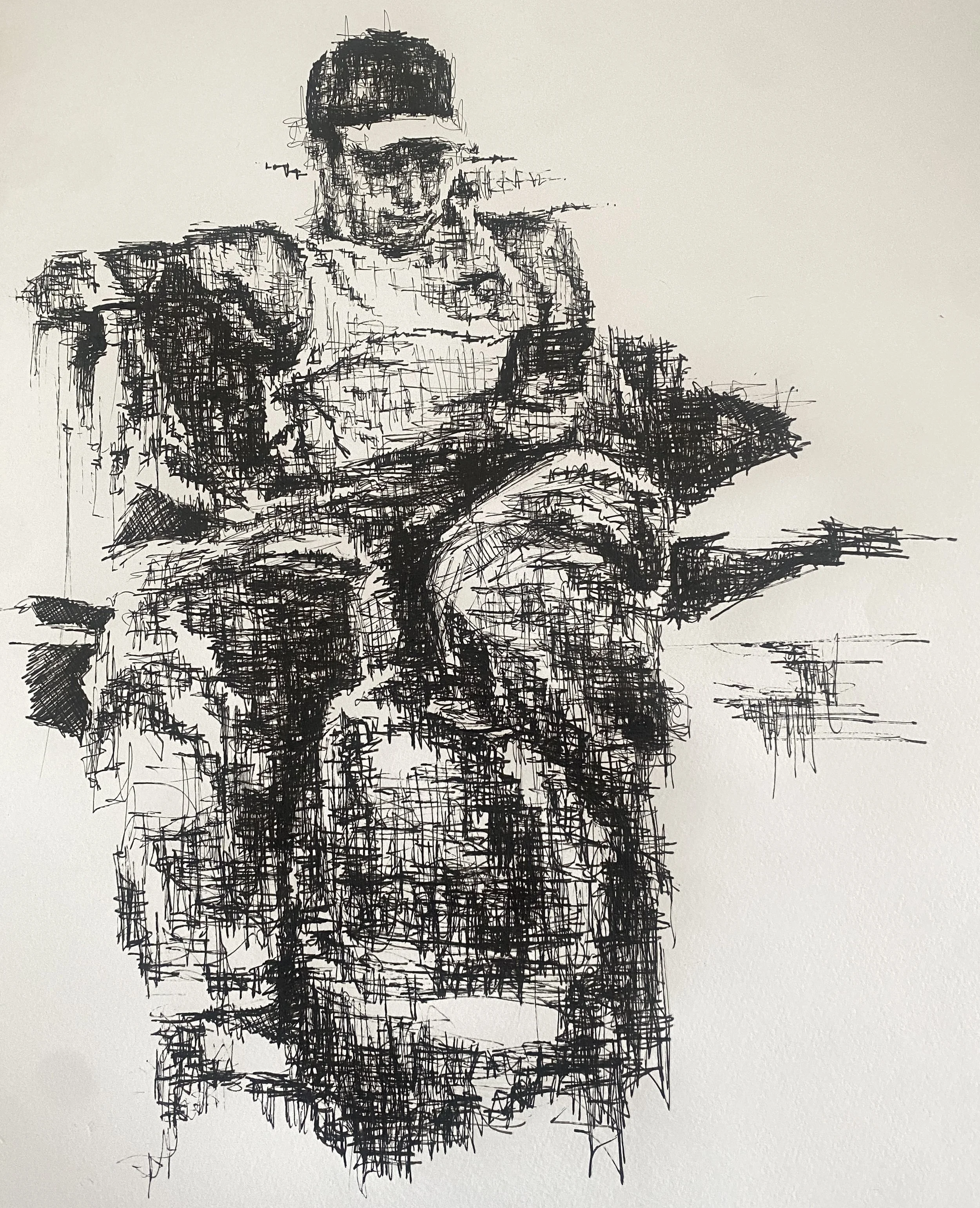 Glitching (2024), Fineline pen on paper
