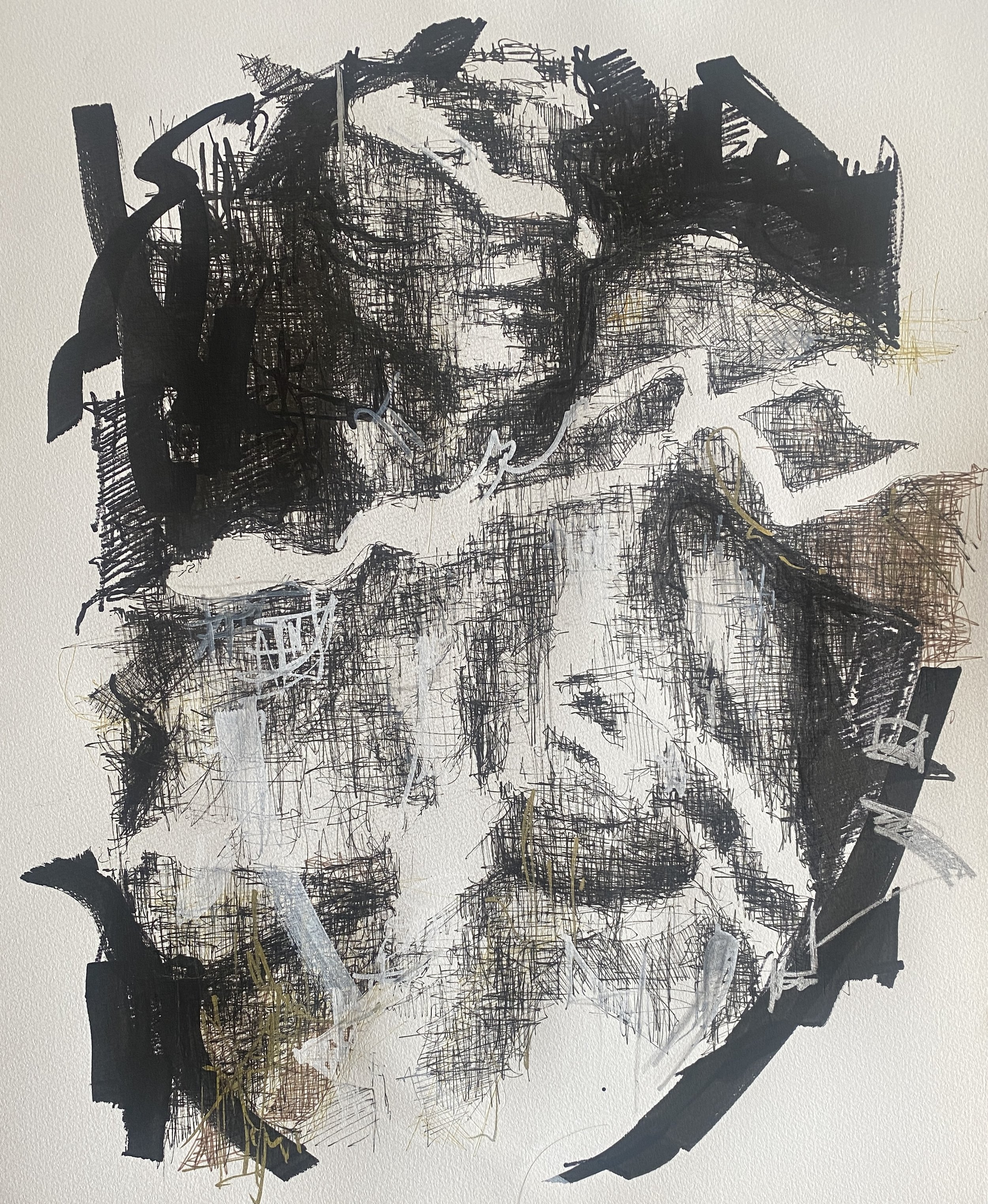 Tinseltown (2024), Fineline pen and Marker on Paper SOLD
